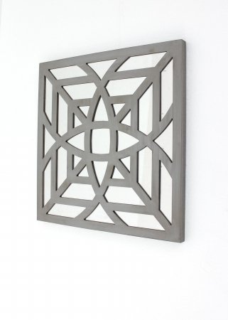 Modern Square Mirror Wall Decor for Living Room - Sleek Grey Framed Mirror, Perfect for Home Decor, Bedroom, Bathroom & Entryway