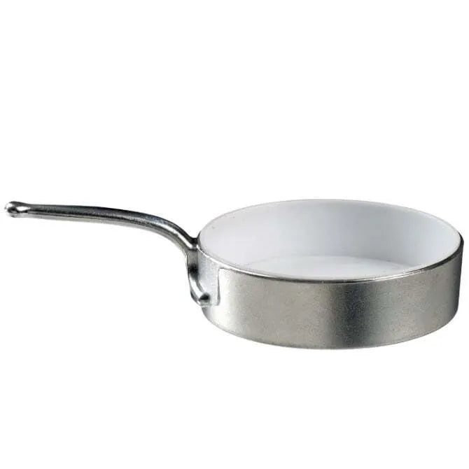 Premium Eskoffie Saute Pan - 1 oz (30ml) Silver & White Non-Stick Frying Pan for Professional Cooking & Home Kitchen Use