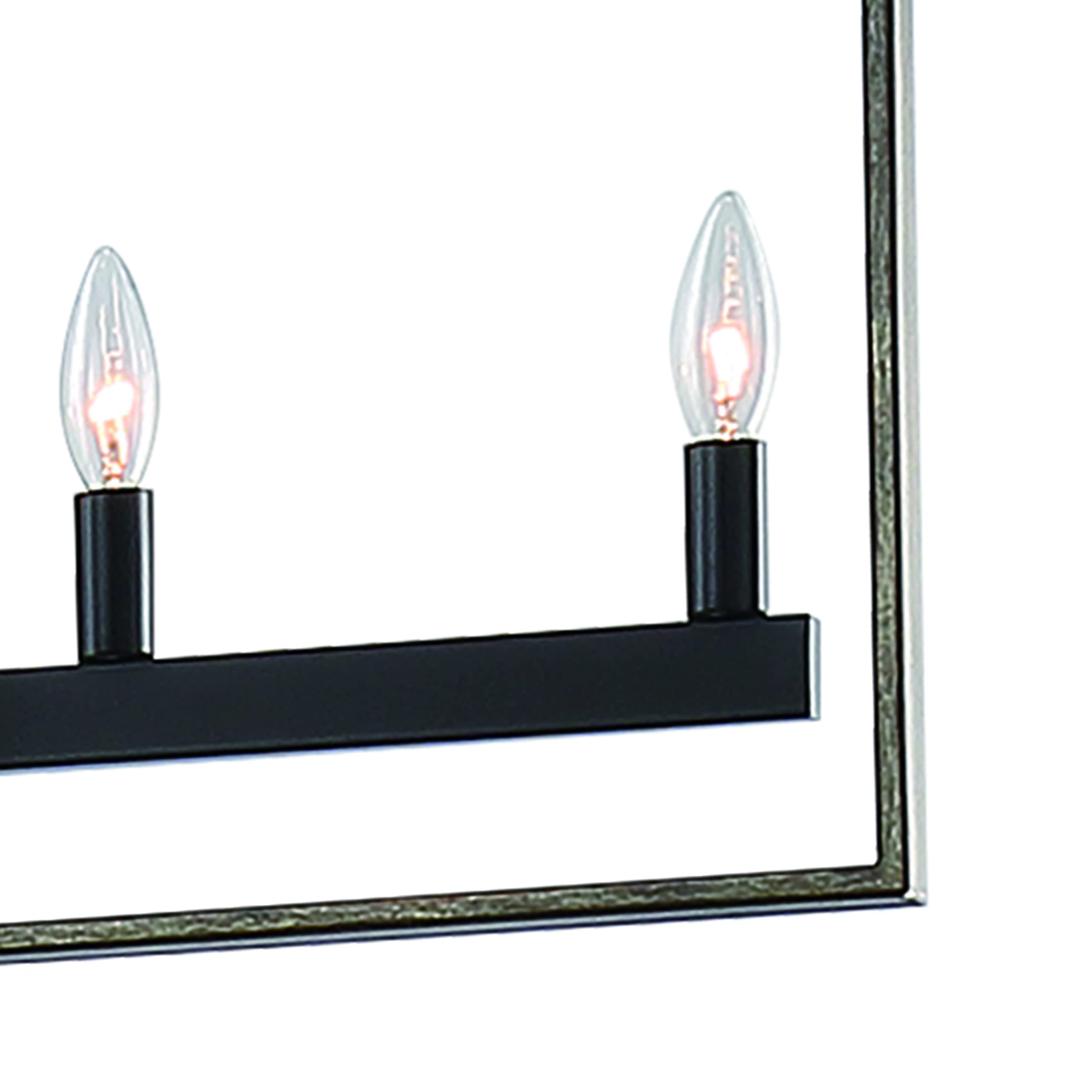 Vanity Art Modern Farmhouse 5-Light Linear LED Pendant Chandelier - Black Kitchen Island Lighting Fixture for Dining Room, Bar & Breakfast Nook (Model 10526DW-BK)