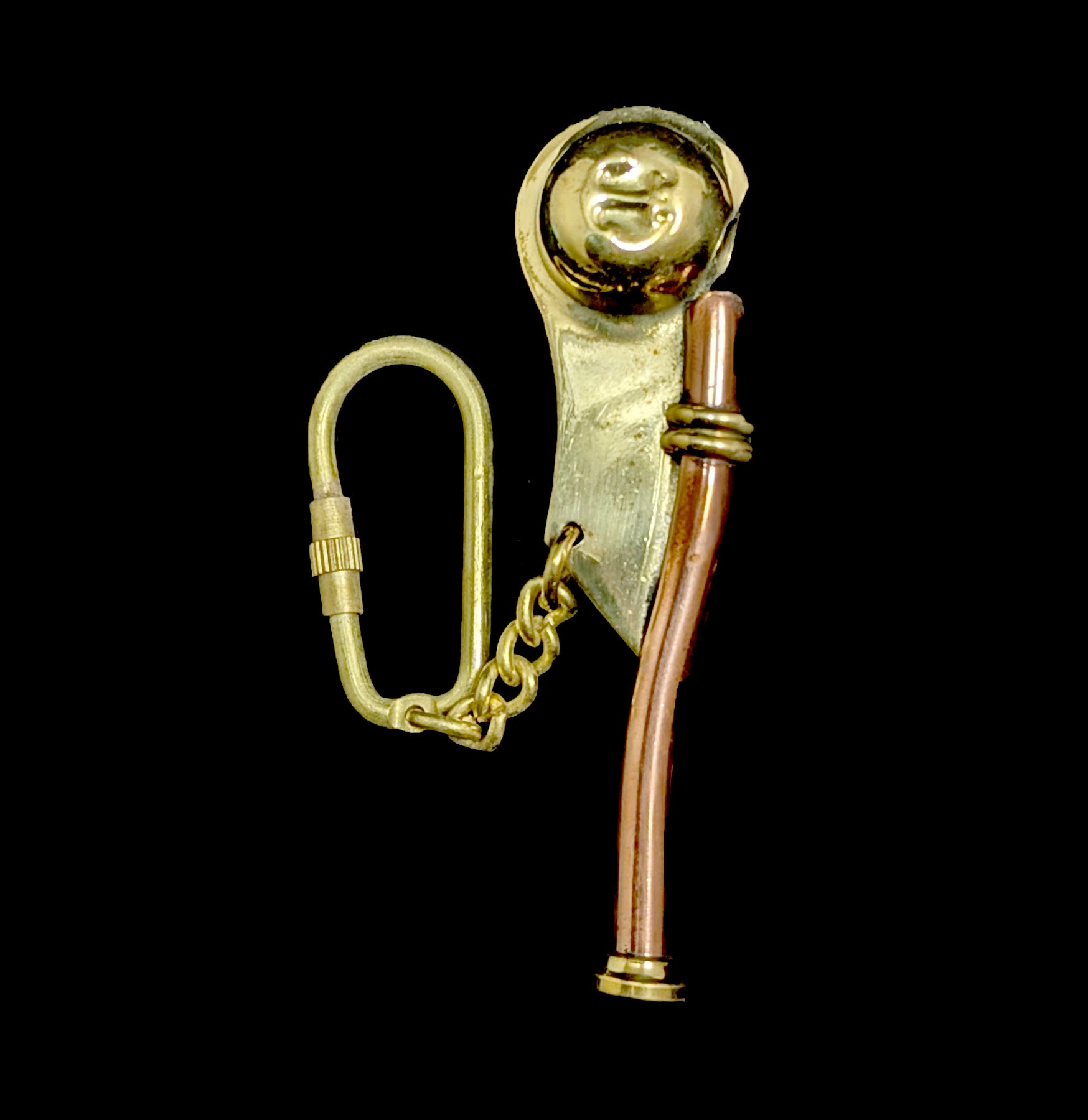 Premium Brass Bosun Whistle Keychain - Loud Marine Safety Whistle for Boating, Coaching & Emergency Use - Durable Nautical Accessory for Sailors, Coaches & Outdoor Enthusiasts