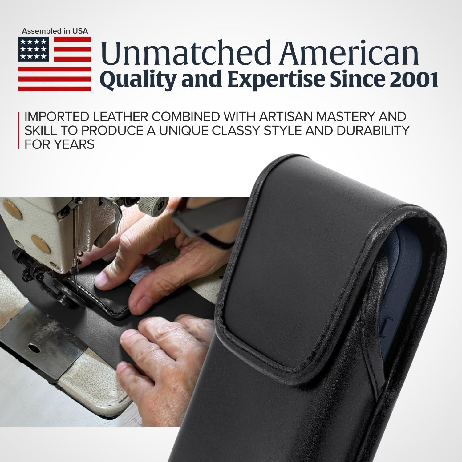 Premium Leather Phone Holster for Samsung Galaxy S25/S24/S23/S22/S21/S20 - Black Belt Clip Phone Pouch with Magnetic Closure | Fits Phones with Slim Cases | Perfect for Outdoor, Work & Travel Accessories