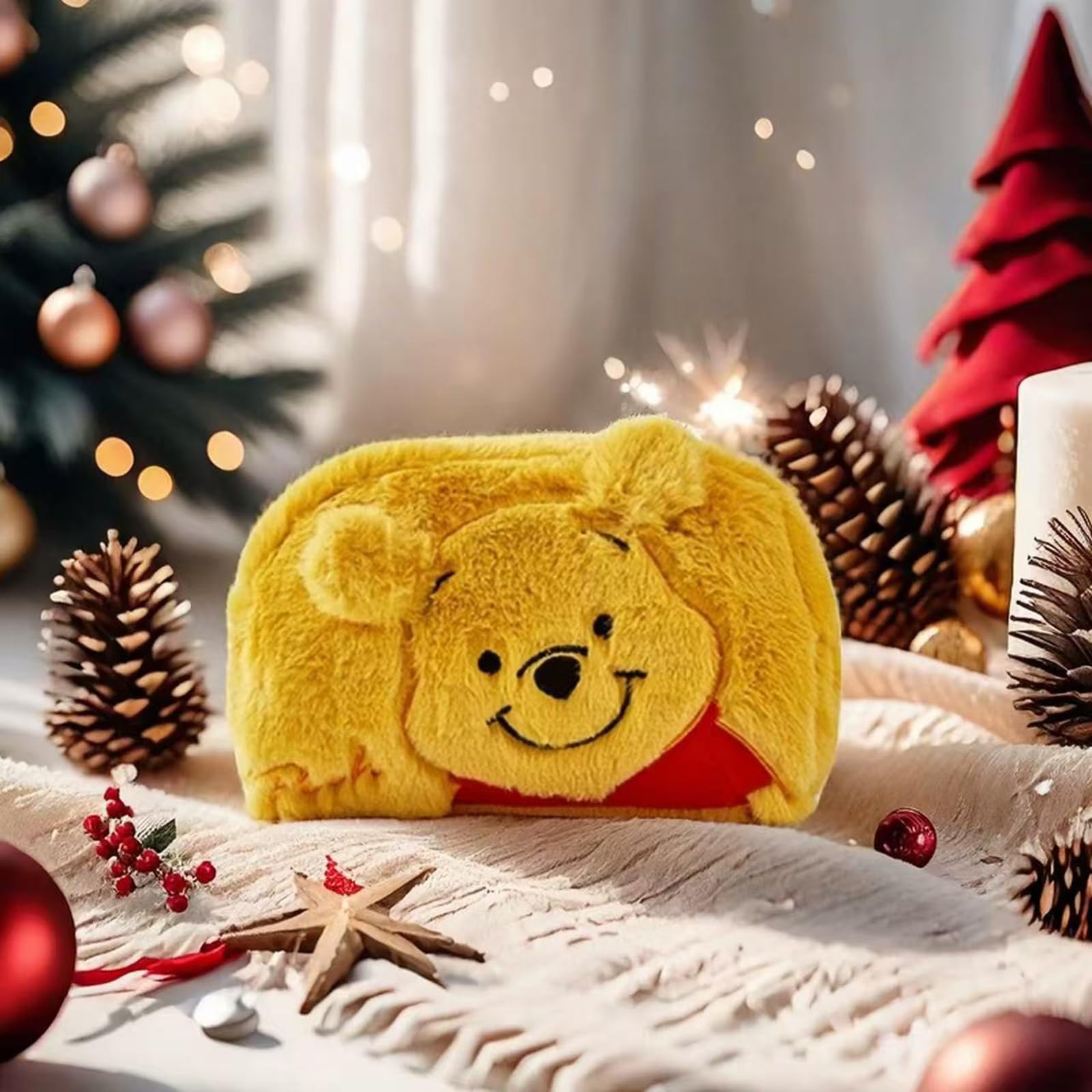 Cute Cartoon Makeup Bag for Women - Large Capacity Zippered Cosmetic Pouch, Soft Plush Travel Toiletry Organizer | Perfect for Travel, Gym & Daily Makeup Storage