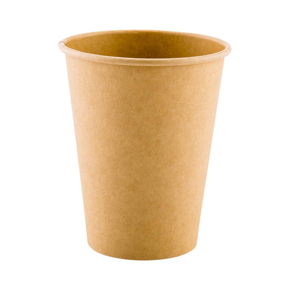 Eco-Friendly 12 oz Brown Recyclable Paper Coffee Cups - 1000 Pack, Unbleached, Single Wall, No Artificial Dyes, Leak-Resistant Rolled Rim - Perfect for Restaurants, Cafes, Offices & Events