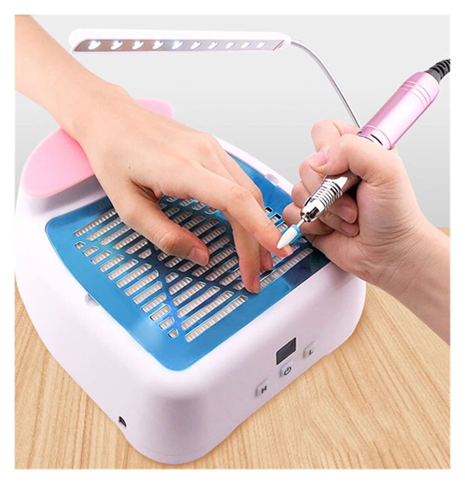 30W Cordless 2-in-1 Nail Dust Collector & Manicure Vacuum with 25000RPM Drill - Professional Nail Art Equipment for Salon & Home Use (Black, Wireless) - Perfect for Gel Polish Removal, Acrylic Nails & Pedicures