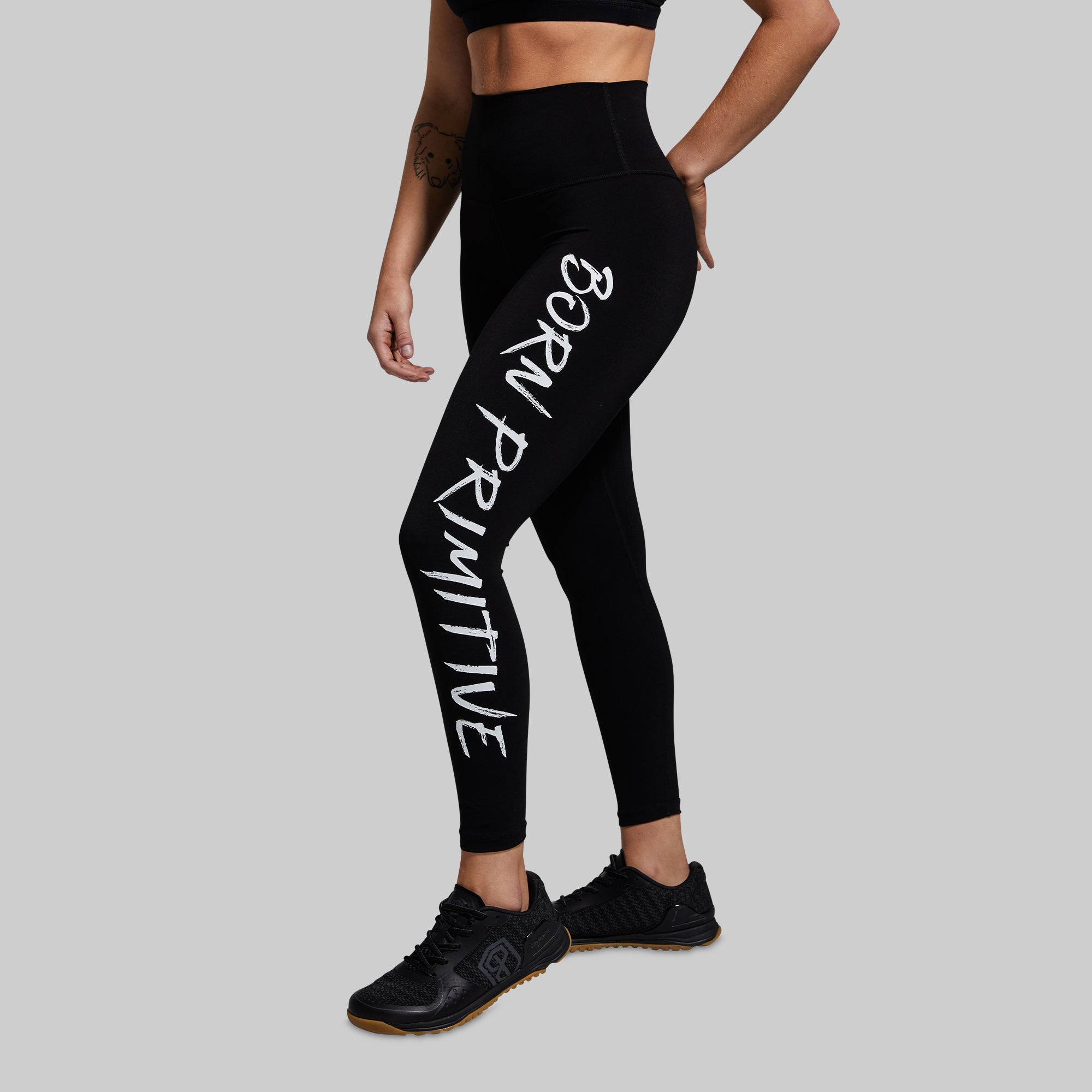 Your Go To Legging 2.0 - High Waist Yoga Pants for Women (Brand Strength Black) | Perfect for Workouts, Running & Everyday Comfort
