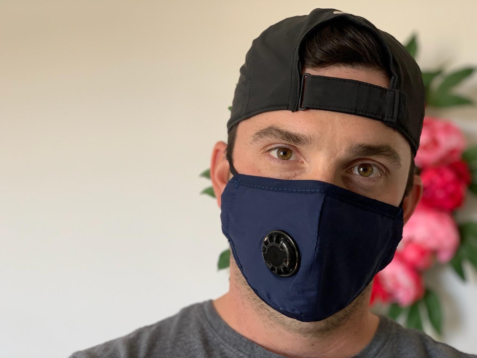 Reusable Cotton Face Mask with Valve & Carbon Filter - 2 Pack for Daily Protection & Comfort - Ideal for Workouts, Travel & Public Safety
