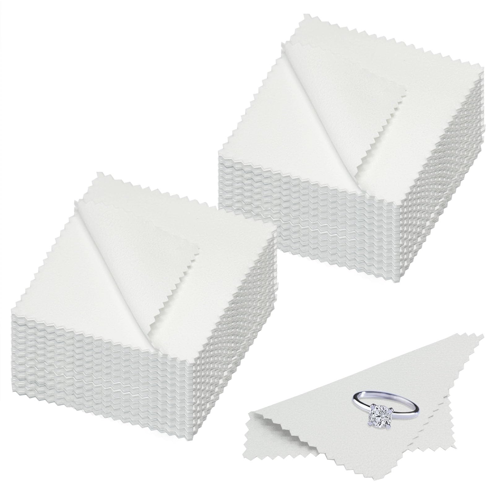 100-Piece Premium Jewelry Cleaning Cloths for Silver, Gold & Diamonds | Microfiber Polishing Cloths Individually Wrapped (3.15