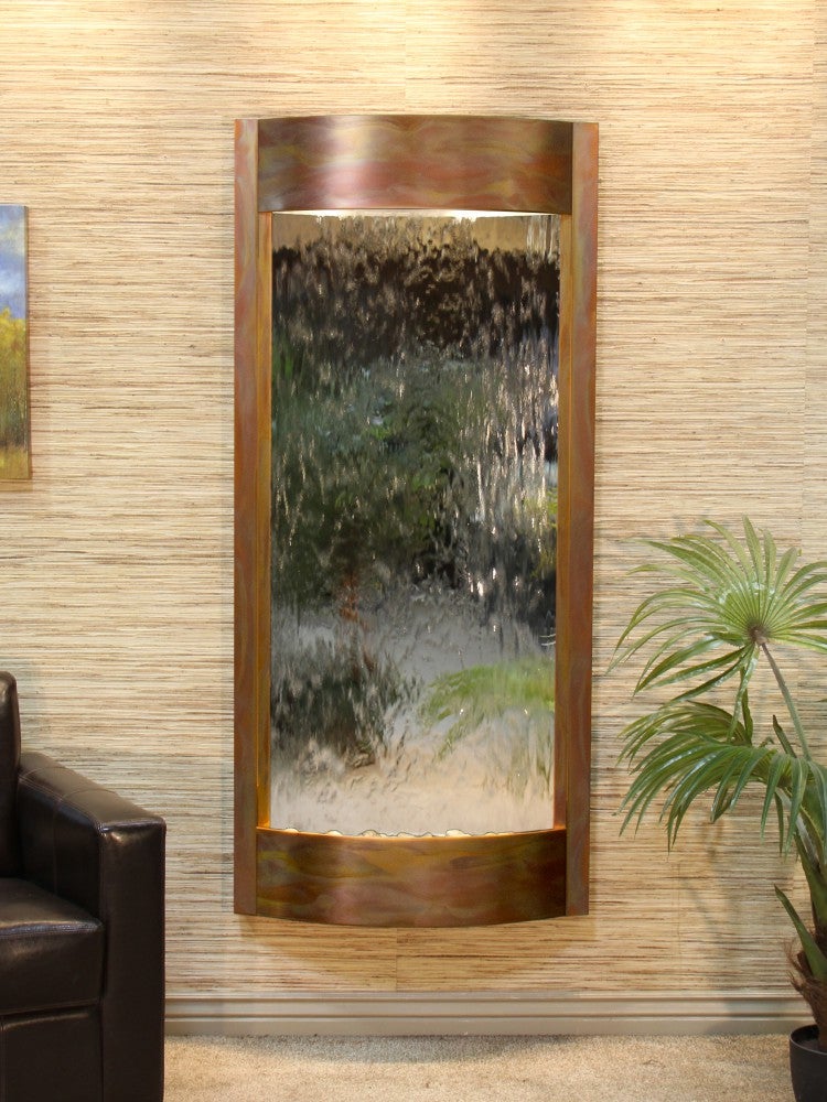 Adagio Pacifica Waters Rustic Copper Silver Mirror PWA1040 - Vintage Bathroom Wall Mirror for Coastal Decor, Farmhouse Style, Living Room & Bedroom Accent