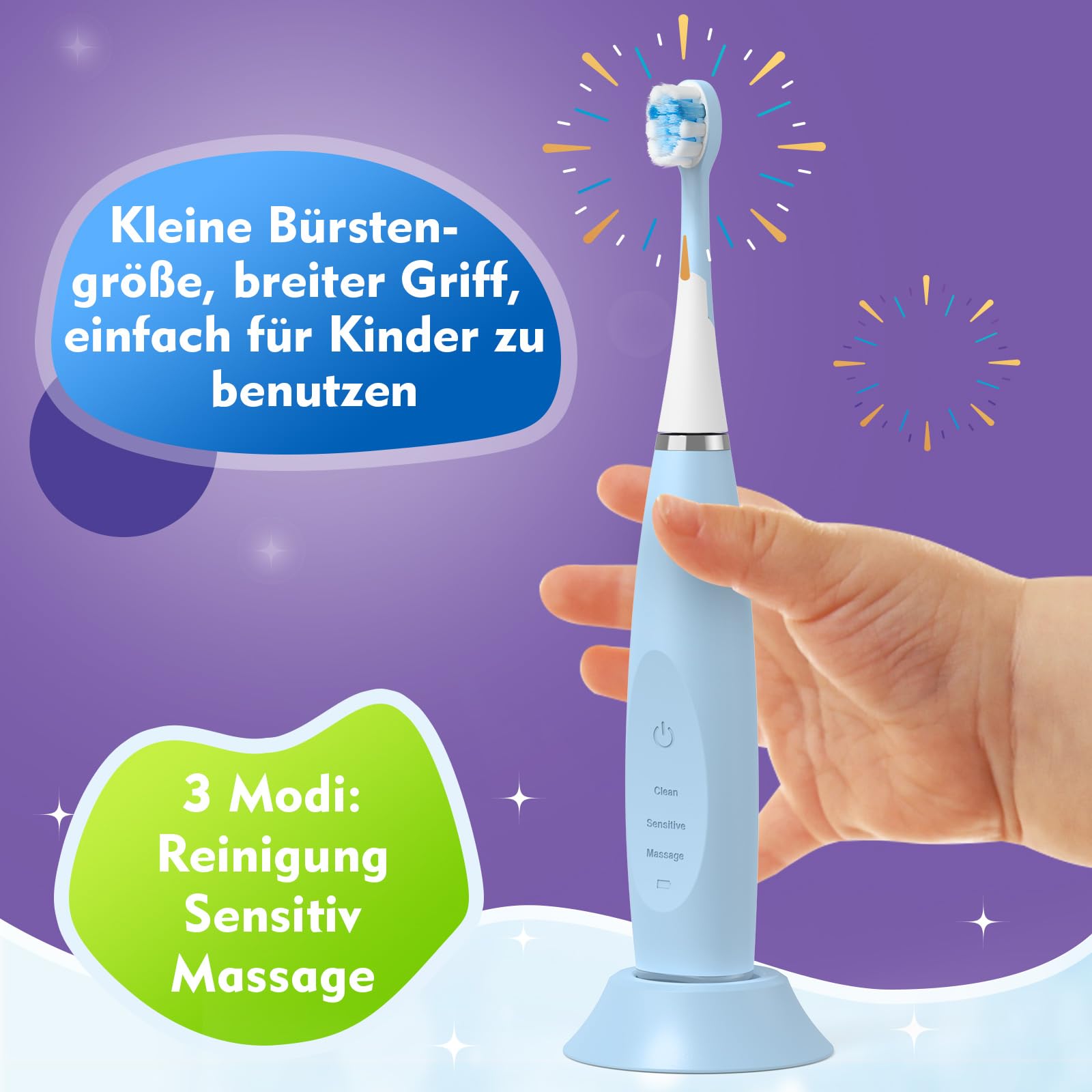 FUMEIKANG Kids Electric Toothbrush - Rechargeable Sonic Toothbrush with Smart Timer for Children (Pink) - Perfect for Daily Oral Care & Healthy Teeth