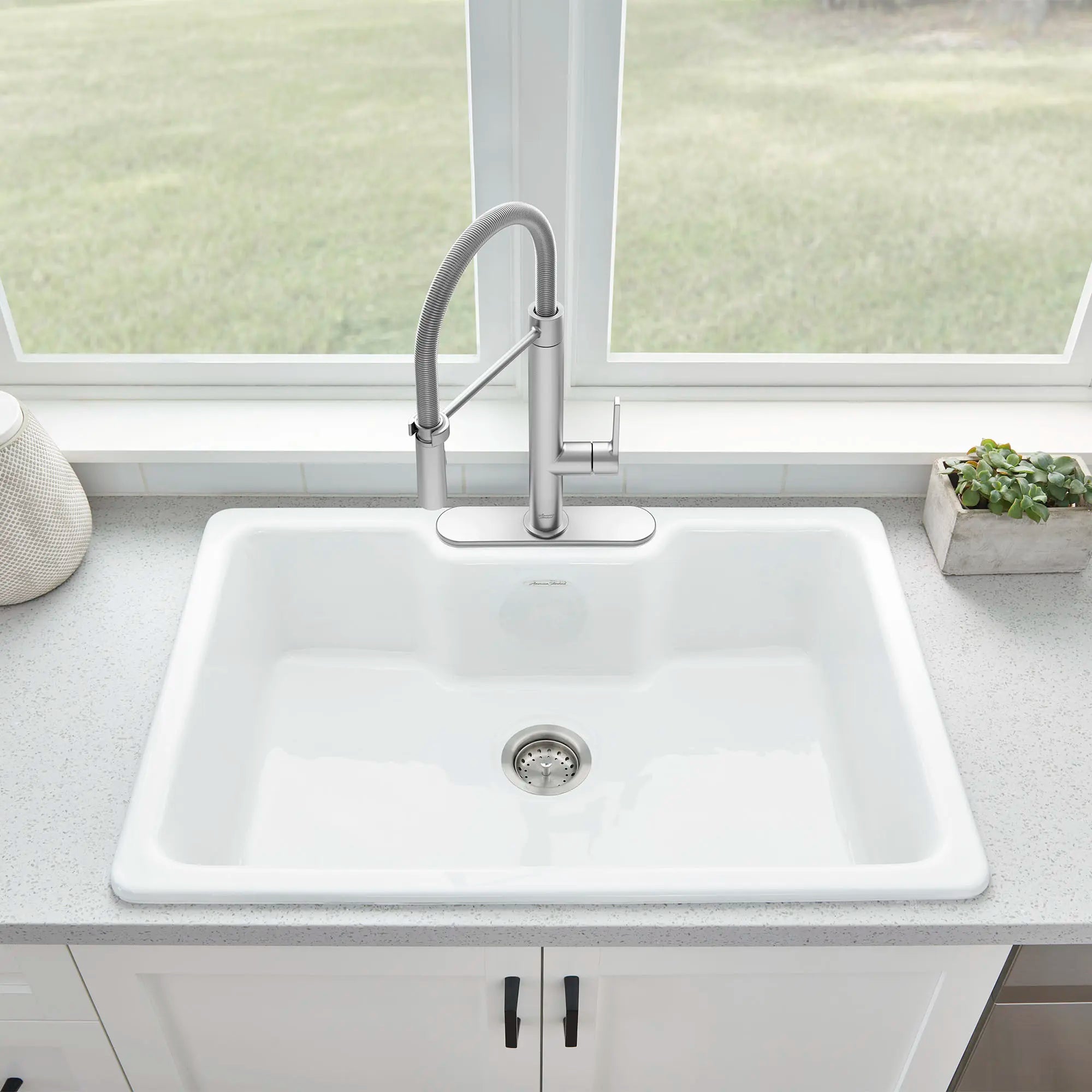 Grayson Semi-Professional Single Handle Kitchen Faucet - High Arc Pull Down Sprayer, Brushed Nickel Finish for Modern Home & Restaurant Use