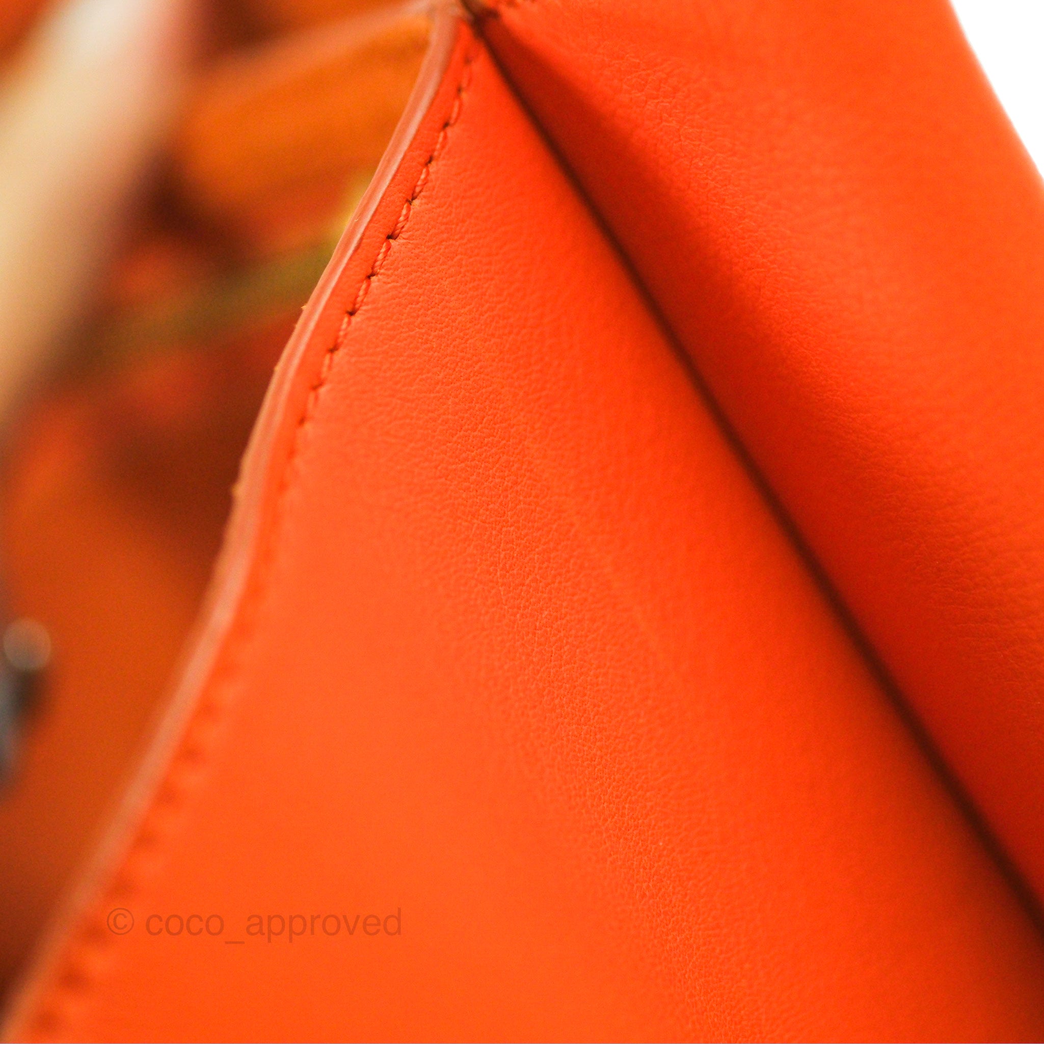 Celine Tri Fold Clutch on Chain - Orange Calfskin Leather Crossbody Bag for Women | Perfect for Evening Parties, Date Nights & Special Occasions
