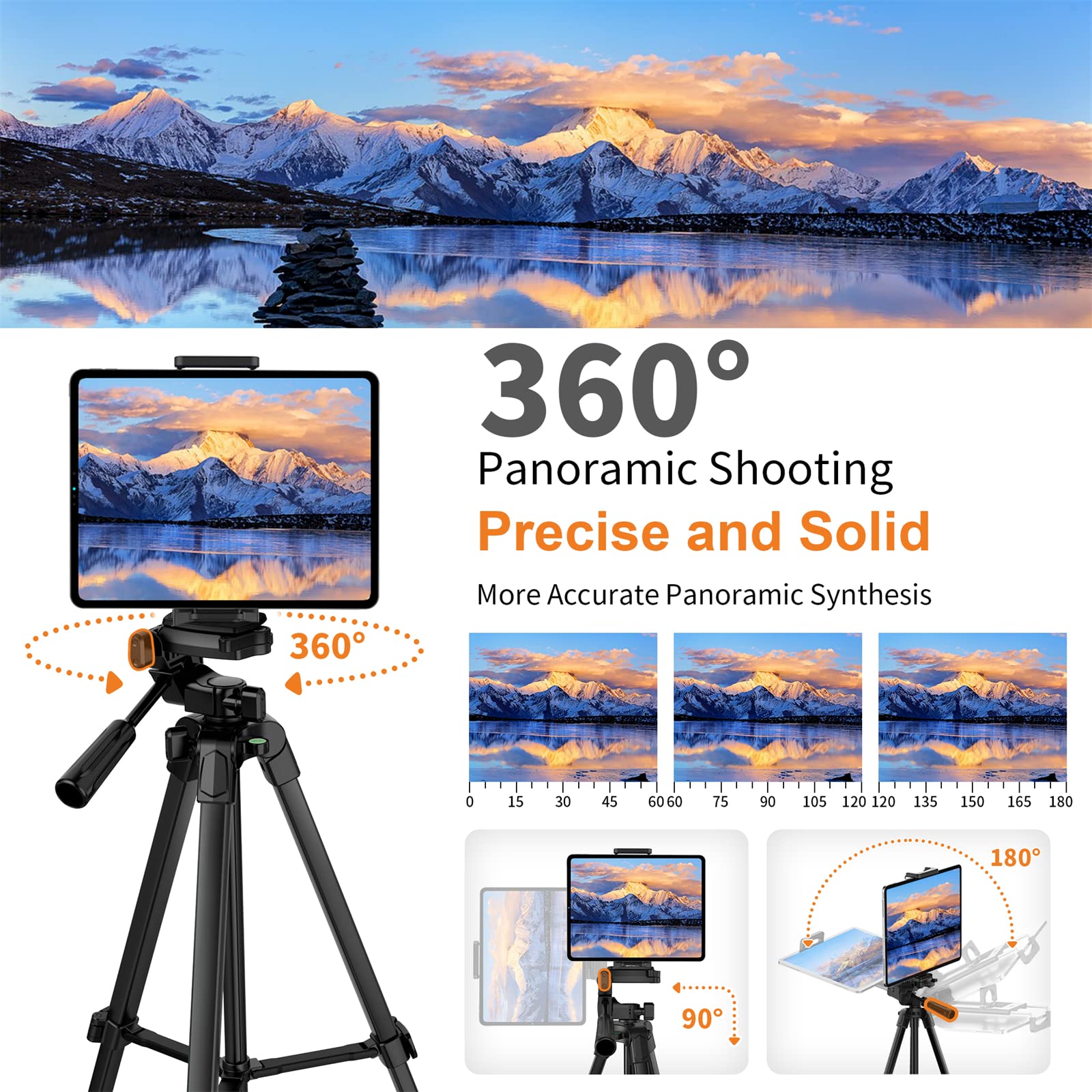 2024 Upgraded 172cm Smartphone Tripod Stand with Bluetooth Remote - Universal Phone Mount for iPhone 14/13, Samsung Galaxy S23/S22, Huawei, iPad & DSLR Cameras - Perfect for Vlogging, Live Streaming, Photography & Video Shooting