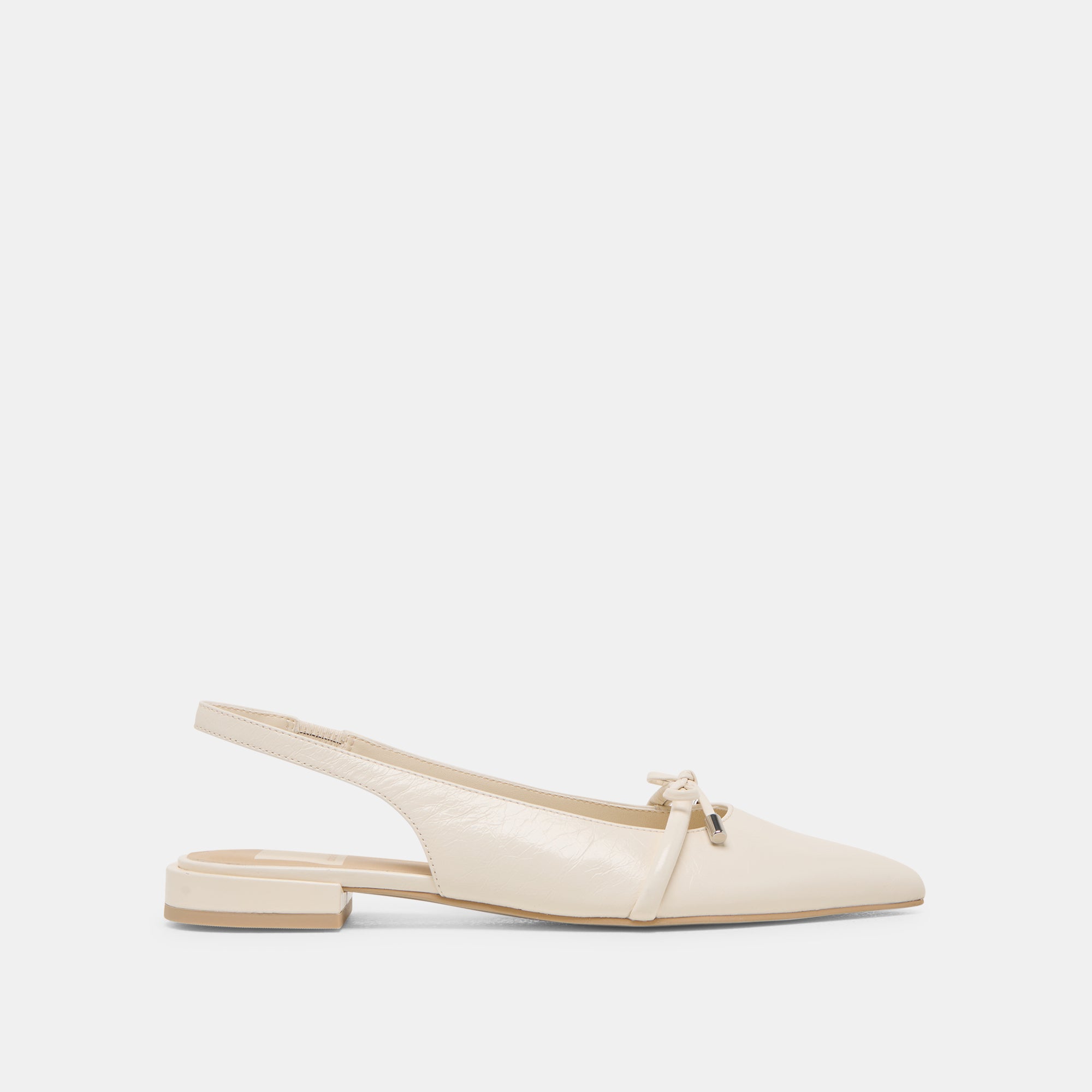 PAYGE Women's Flats Shoes - Off White Crinkle Patent Leather Slip-On Loafers for Work, Office & Casual Wear