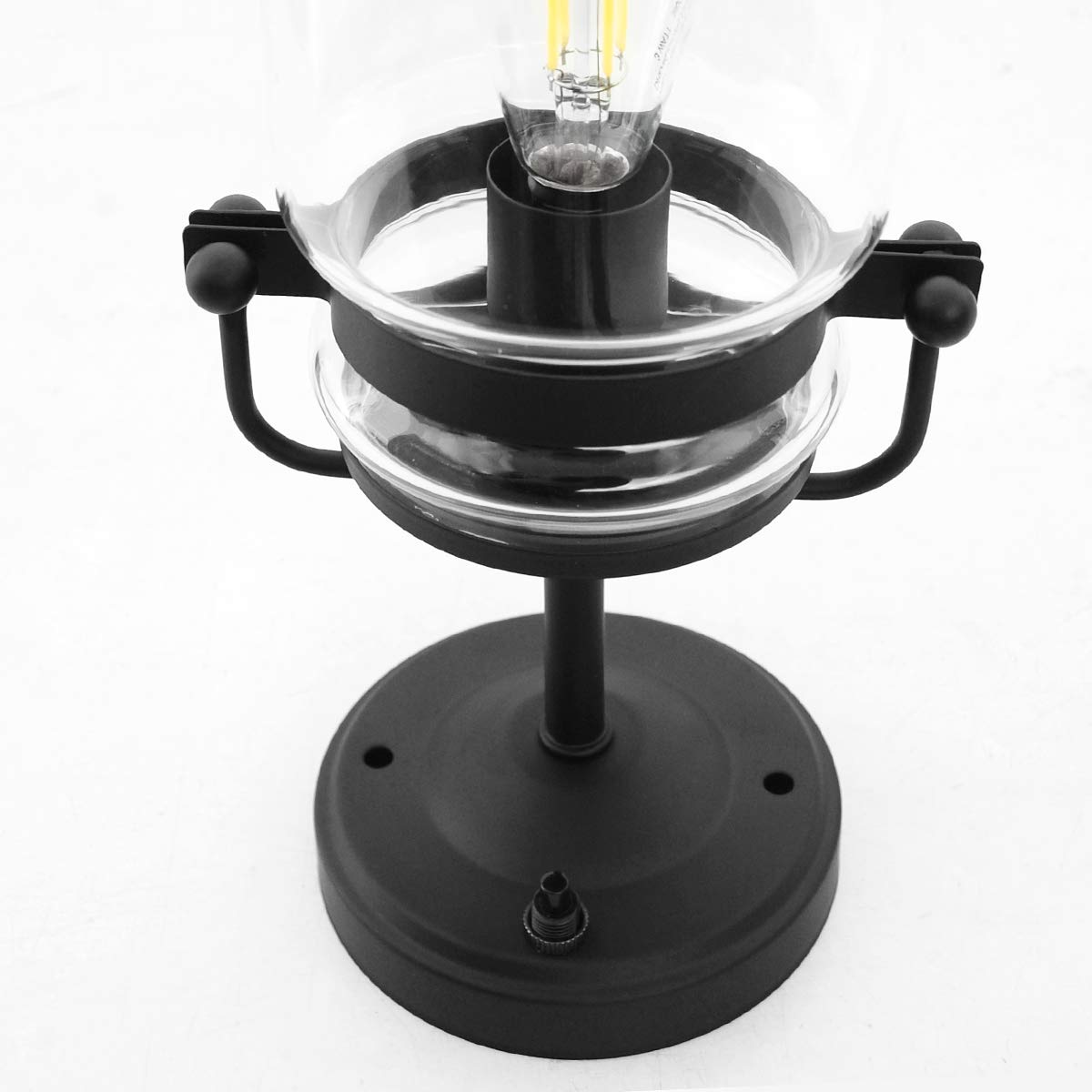 12V LED Pendant Light with Vintage Bulb - Matte Black Hanging Ceiling Fixture with Switch, 3500K Warm White for Indoor, Kitchen Island, Dining Table, RV, Trailer & Automotive Use