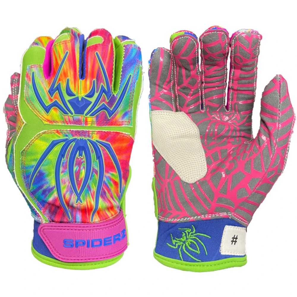 Spiderz HYBRID Adult Batting Gloves for Baseball & Softball - Breathable & Grip-Enhanced Performance Gloves - Perfect for Training, Games & Outdoor Sports