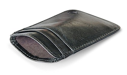 Slim RFID Blocking Black Leather Wallet for Women & Men - Compact ID Card Holder with Credit Card Slots - Perfect for Travel, Work & Everyday Use (Black, One Size)