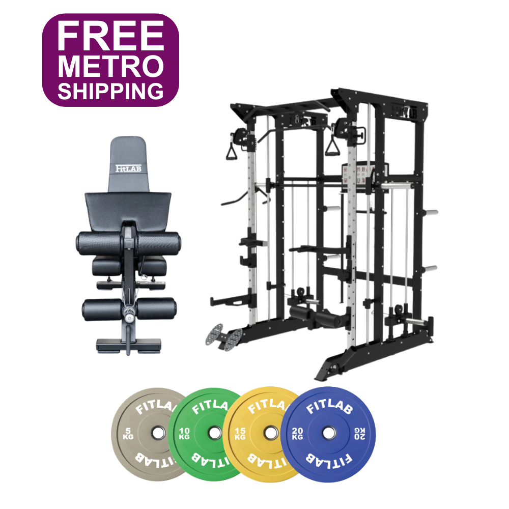 Adjustable Dumbbell Set FX100 with Bench & Colored Weight Plates - Home Gym Equipment for Strength Training & Fitness Workouts