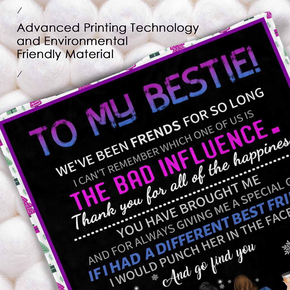 MyPupSocks Personalized Blanket for Women - Custom Best Friend Birthday Gift, Snowflake Design Long Distance Friendship Bed Blanket 50x60, Perfect for Cozy Nights and Thoughtful Surprises