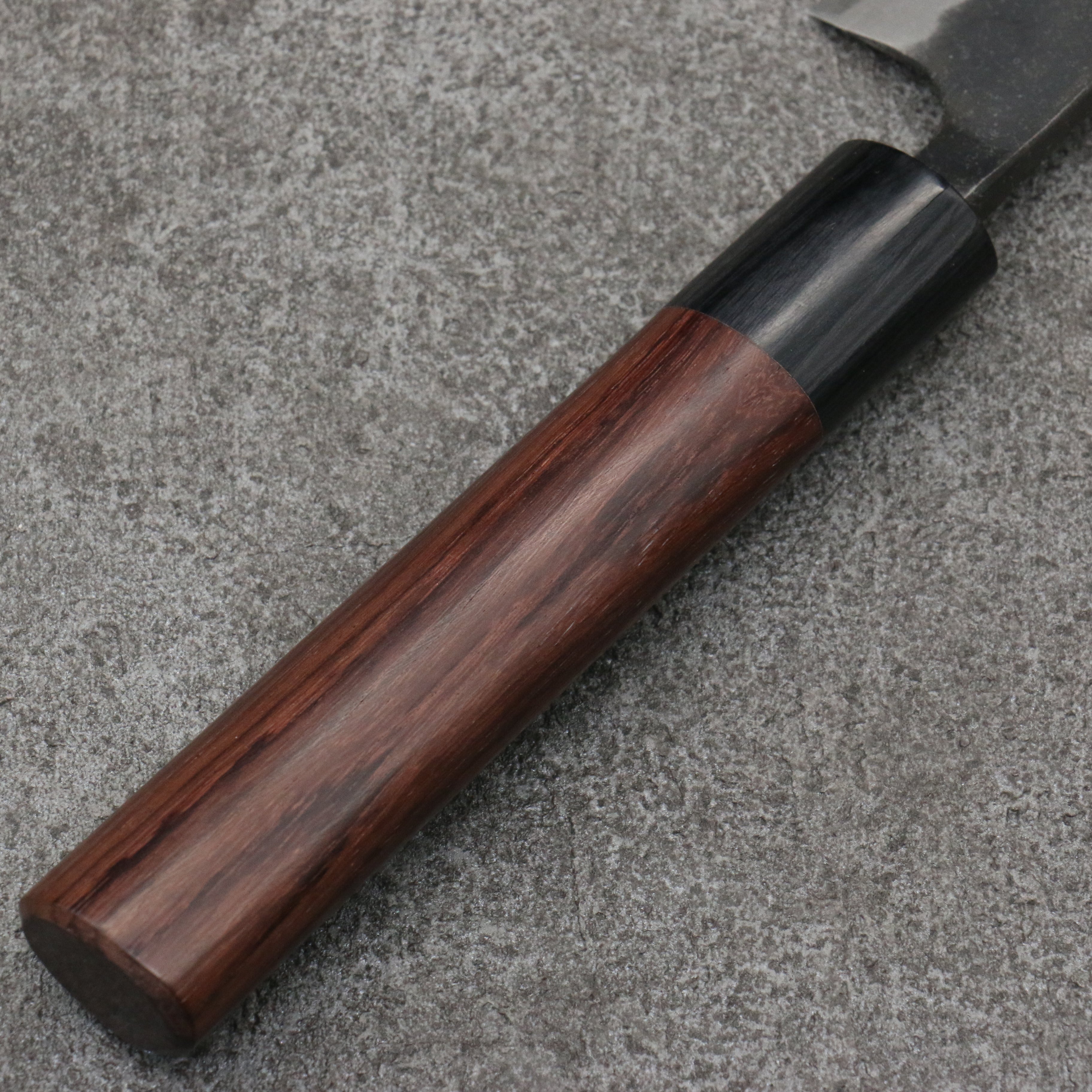 Nao Yamamoto 160mm Blue Steel Kurouchi Petty Utility Knife with Shitan Handle & Black Pakka Wood Ferrule - Perfect for Slicing, Peeling & Precision Kitchen Tasks