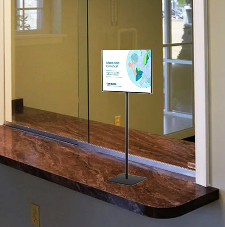 11x14 Lightweight Countertop Pedestal Sign Stand - Single Sided Fixed Height 18