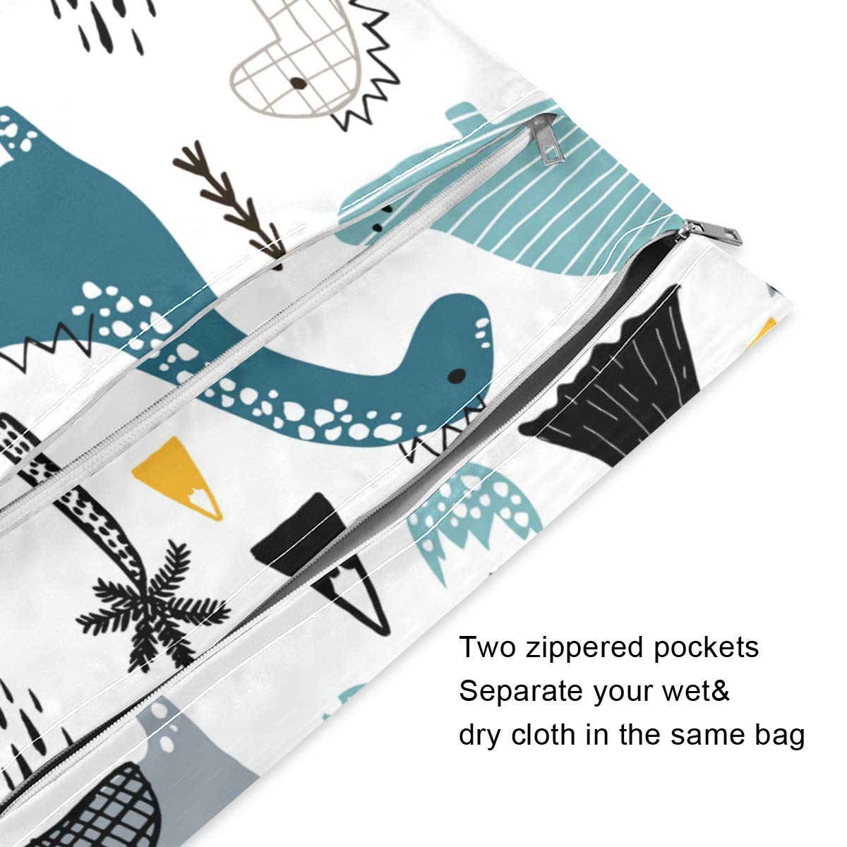 Waterproof Wet Dry Bag for Cloth Diapers & Swimsuits - Reusable Travel Beach Storage Pouch - Ideal for Wet Clothes, Toiletries & Baby Essentials (2 Pack) - Perfect for Daycare, Pool & Gym Use