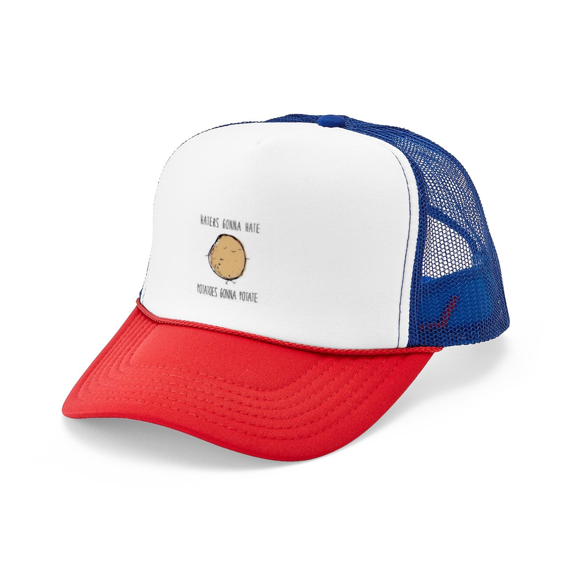 Haters Gonna Hate Potatoes Gonna Potate Adjustable Snapback Trucker Hat - Funny Novelty Baseball Cap for Men & Women, Perfect for Outdoor Activities, Parties, and Casual Wear