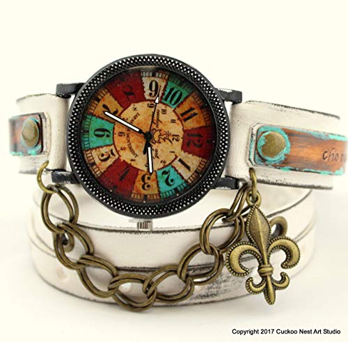 Bohemian Leather Watch for Women - Rustic Wrap Watch with Engraved Jewelry - Personalized Handstamped Bracelet & Leather Cuff Gift | Perfect for Boho Fashion, Casual Wear & Unique Gift Giving