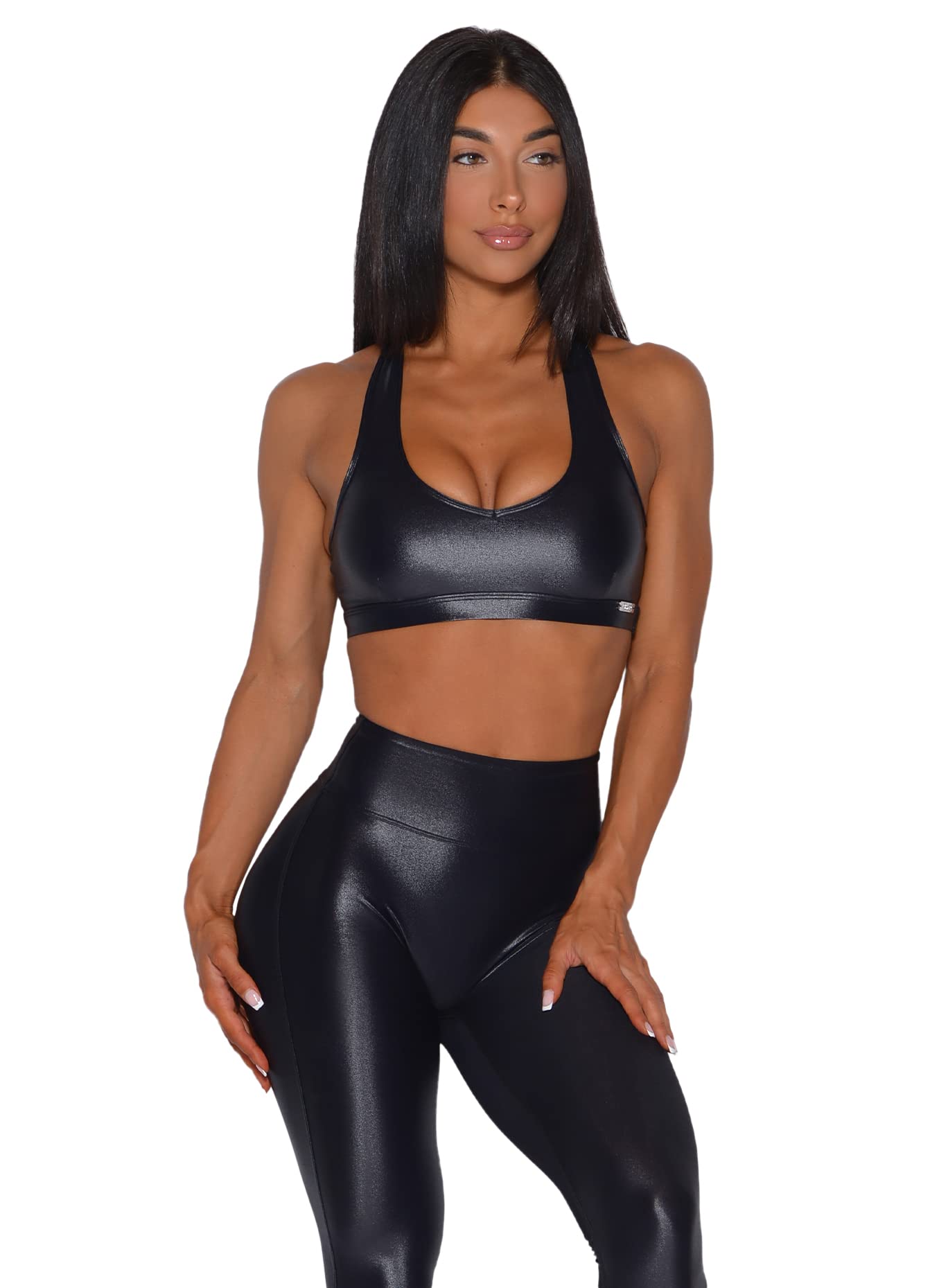 Bombshell Sportswear Power Gloss Bra - High Support Sports Bra for Women, Seamless Workout Top for Running, Yoga & Gym - Moisture Wicking & Breathable Activewear