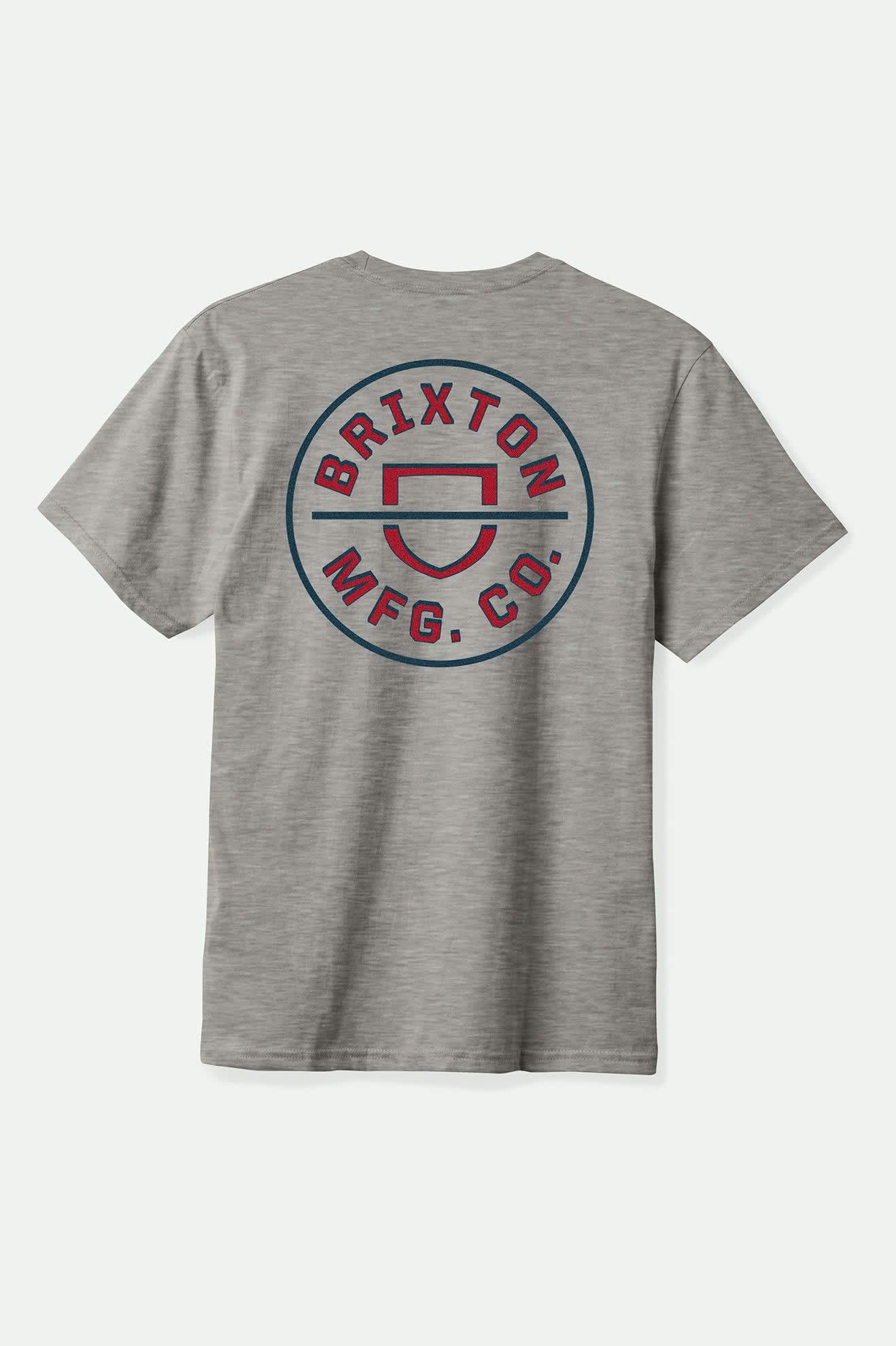 Crest II Short Sleeve Standard T-Shirt for Men & Women - Heather Grey, Navy, Dark Red - Casual Wear, Gym, Everyday Outfits