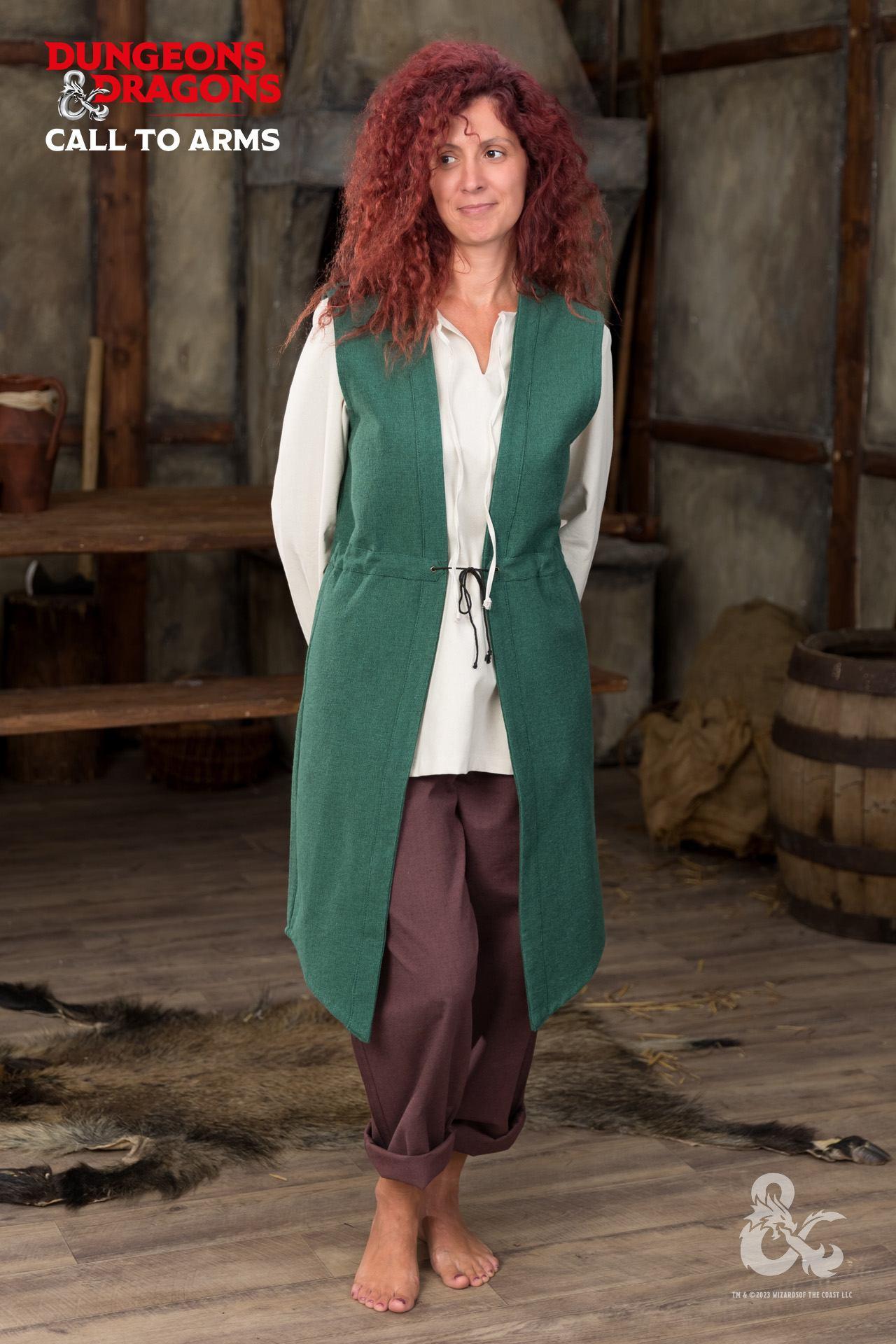 Dungeons & Dragons Druid Long Vest Green - Fantasy Cosplay Costume for LARP, D&D Game Nights & Renaissance Fairs