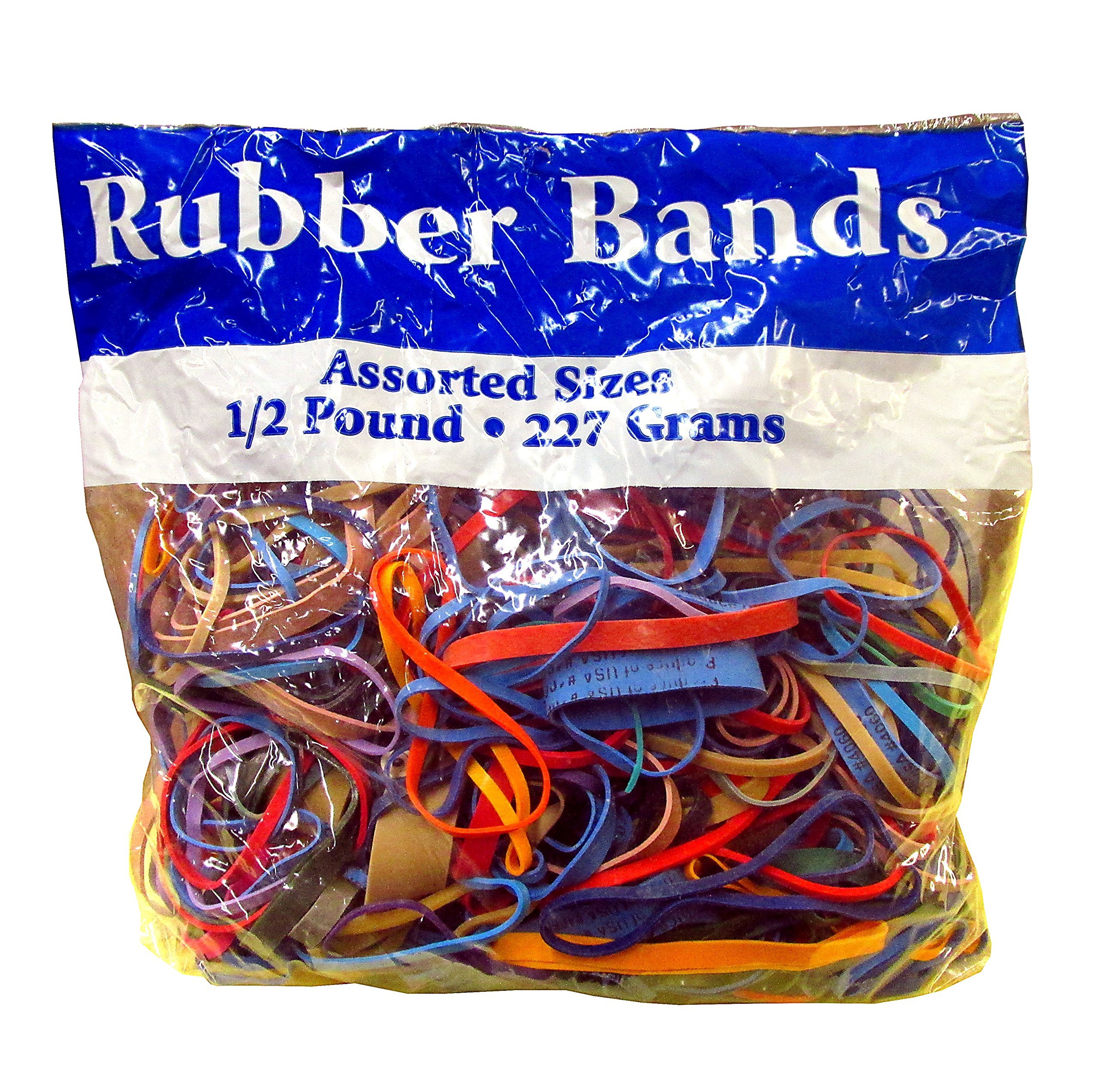 Alliance Rubber Bands Assorted Sizes 1/2 lb (227g) - 400 Count Multi-Color Elastic Bands for Office, School, Home & Crafts | Durable Stretchable Bands for Organizing, Bundling & DIY Projects