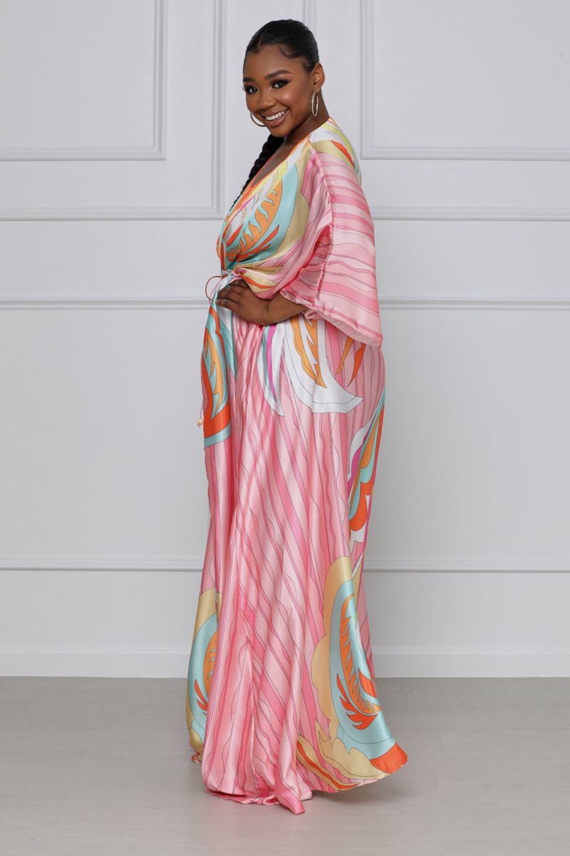 Vacation Ready Satin Maxi Dress for Women - Flowy Plus Size Summer Beach Dress for Travel, Wedding Guest & Special Occasions