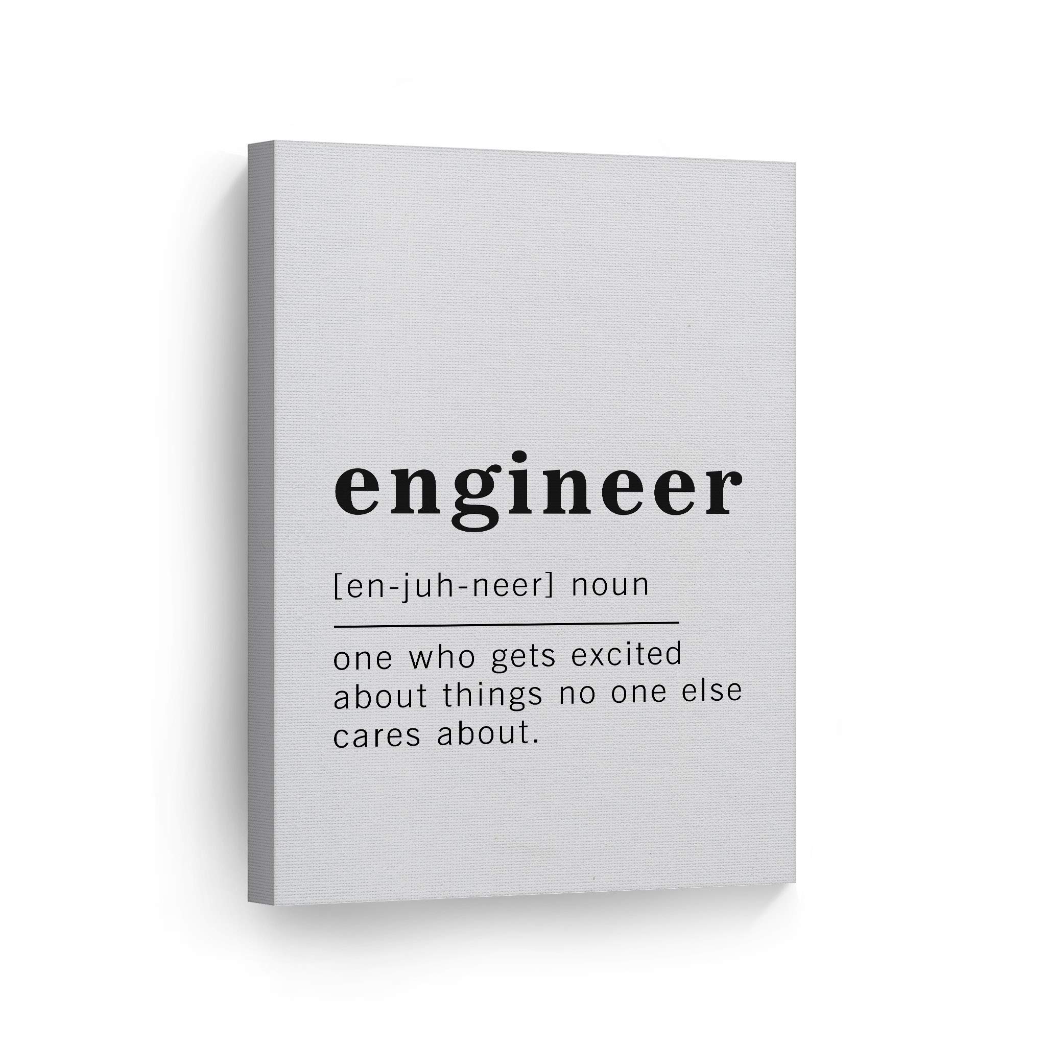 Funny Engineer Definition Canvas Print - Inspirational Quote Wall Art for Office, Living Room, Bedroom & Bathroom Decor | 40x30 Inches Ready to Hang | Made in USA | Perfect Gift for Engineers & Tech Enthusiasts