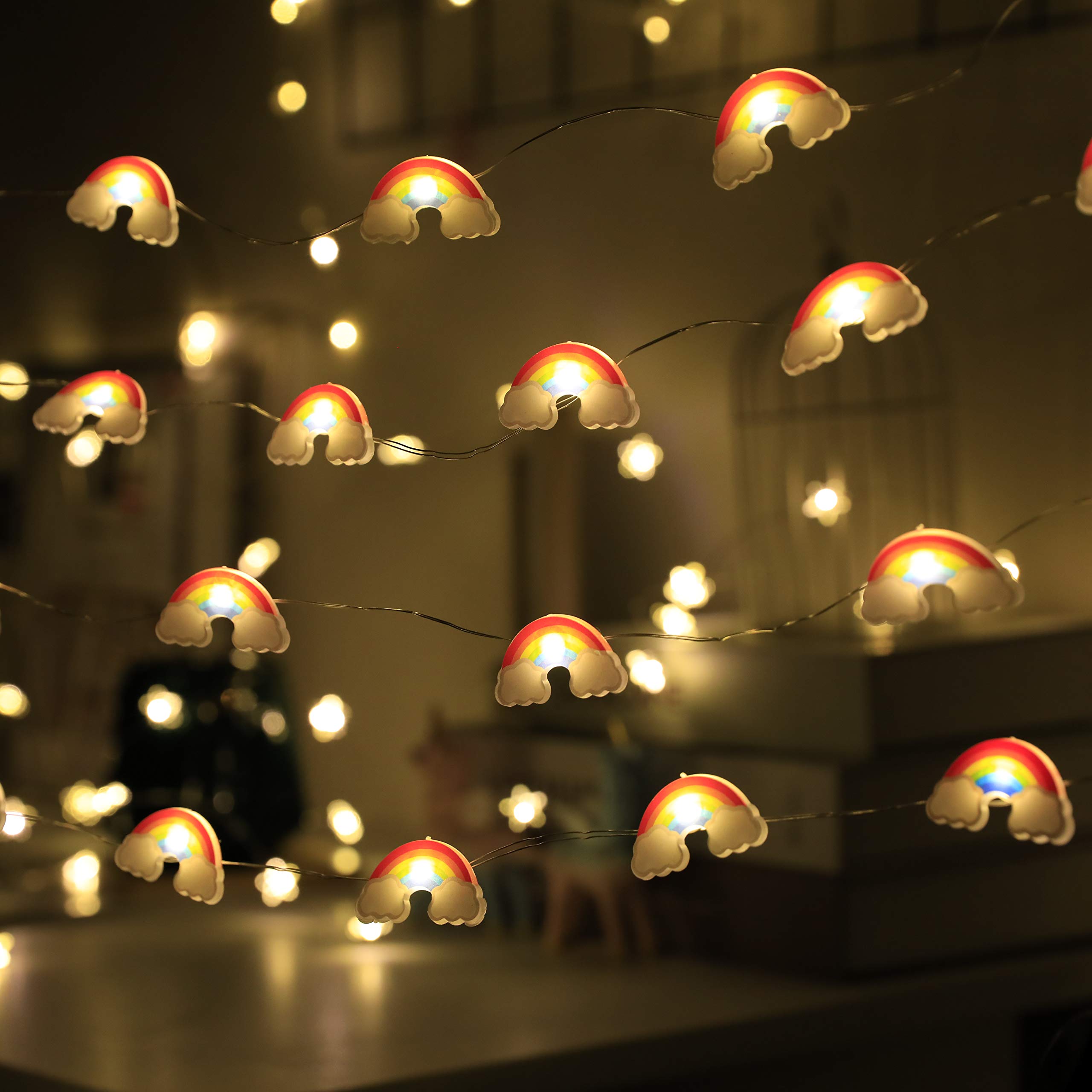 40 LED Rainbow String Lights - USB & Battery Powered Fairy Lights with Remote & Timer, 8 Modes, 13ft for Indoor/Outdoor Decor - Perfect for Kids Bedroom, Party, Wedding, Garden & Christmas Decorations