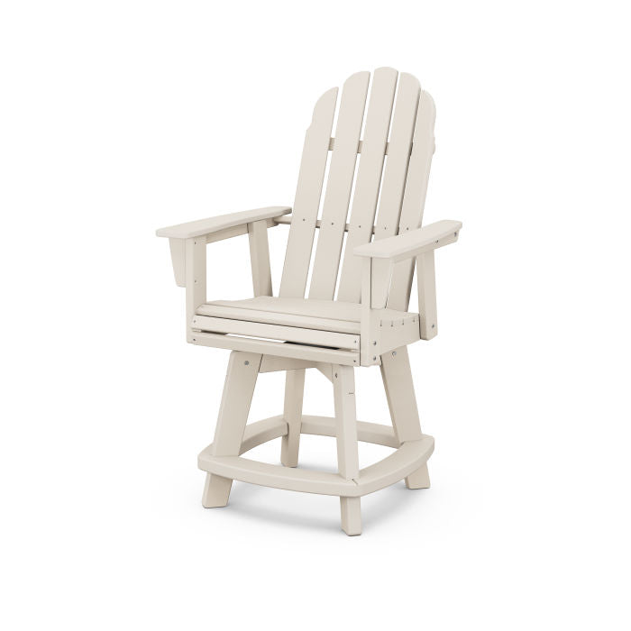 POLYWOOD Vineyard Curveback Adirondack Swivel Counter Chair - Outdoor Bar Stool for Patio, Deck, Poolside & Garden - Weather-Resistant Recycled Plastic Furniture
