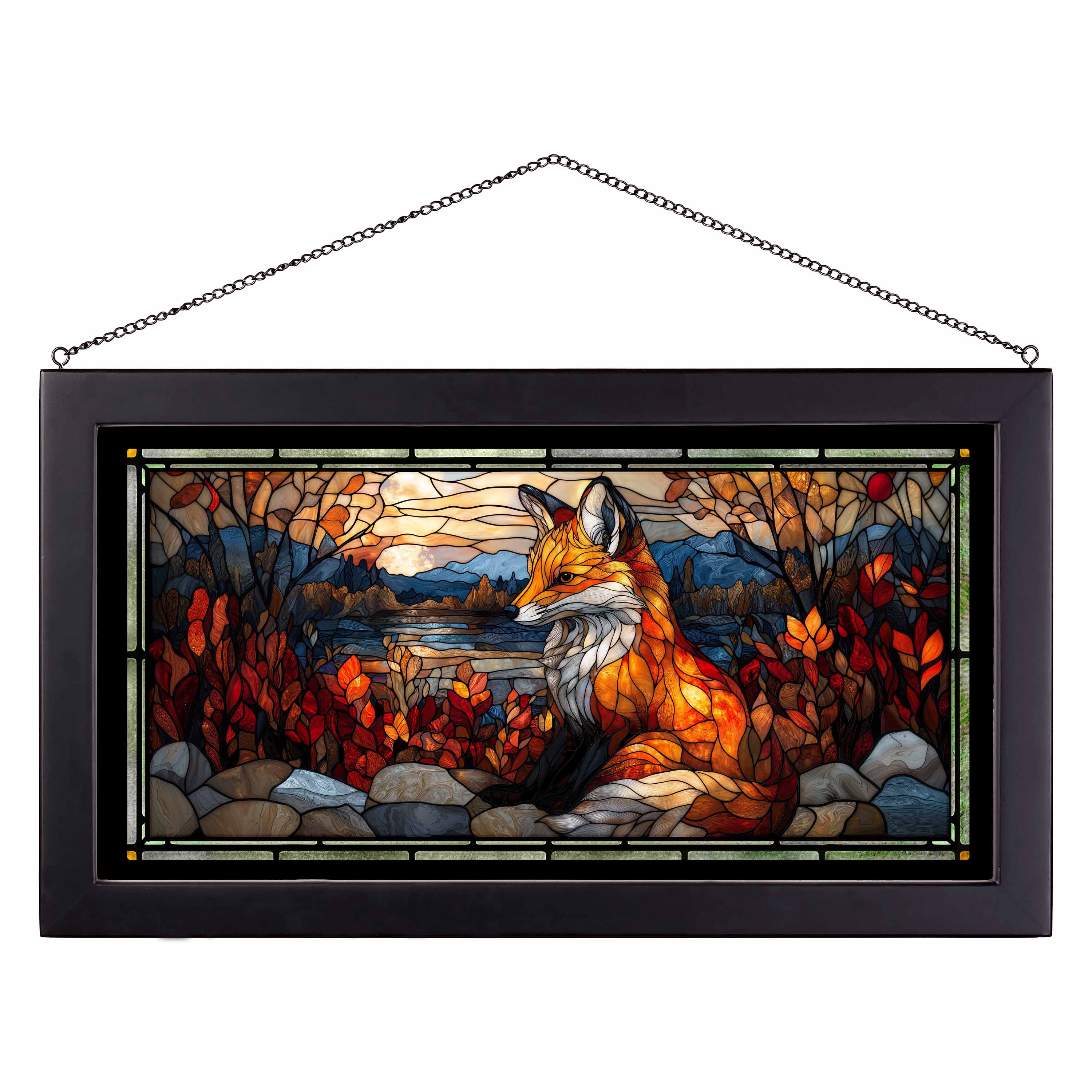 Equinox Wanderer - 13 x 23 Inch Stained Glass Wall Art Panel - Handcrafted Sun Catcher for Windows, Home Decor, Church & Gift Ideas