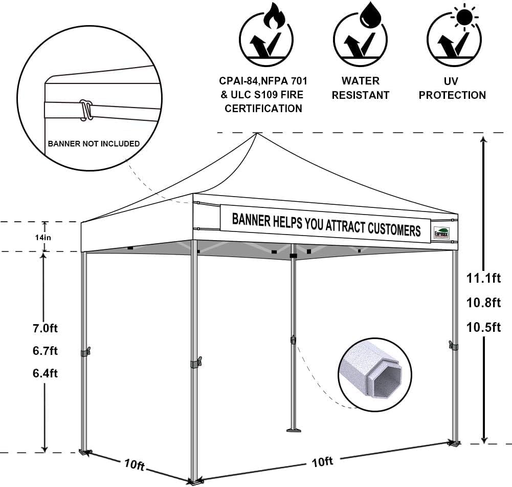 Eurmax USA 10'x10' Premium Pop-Up Canopy Tent - Commercial Instant Shelter with Removable Sidewalls, Wheeled Carry Bag & 4 Bonus Sandbags (Field Green) - Perfect for Outdoor Parties, Farmers Markets, Beach Trips & Sporting Events