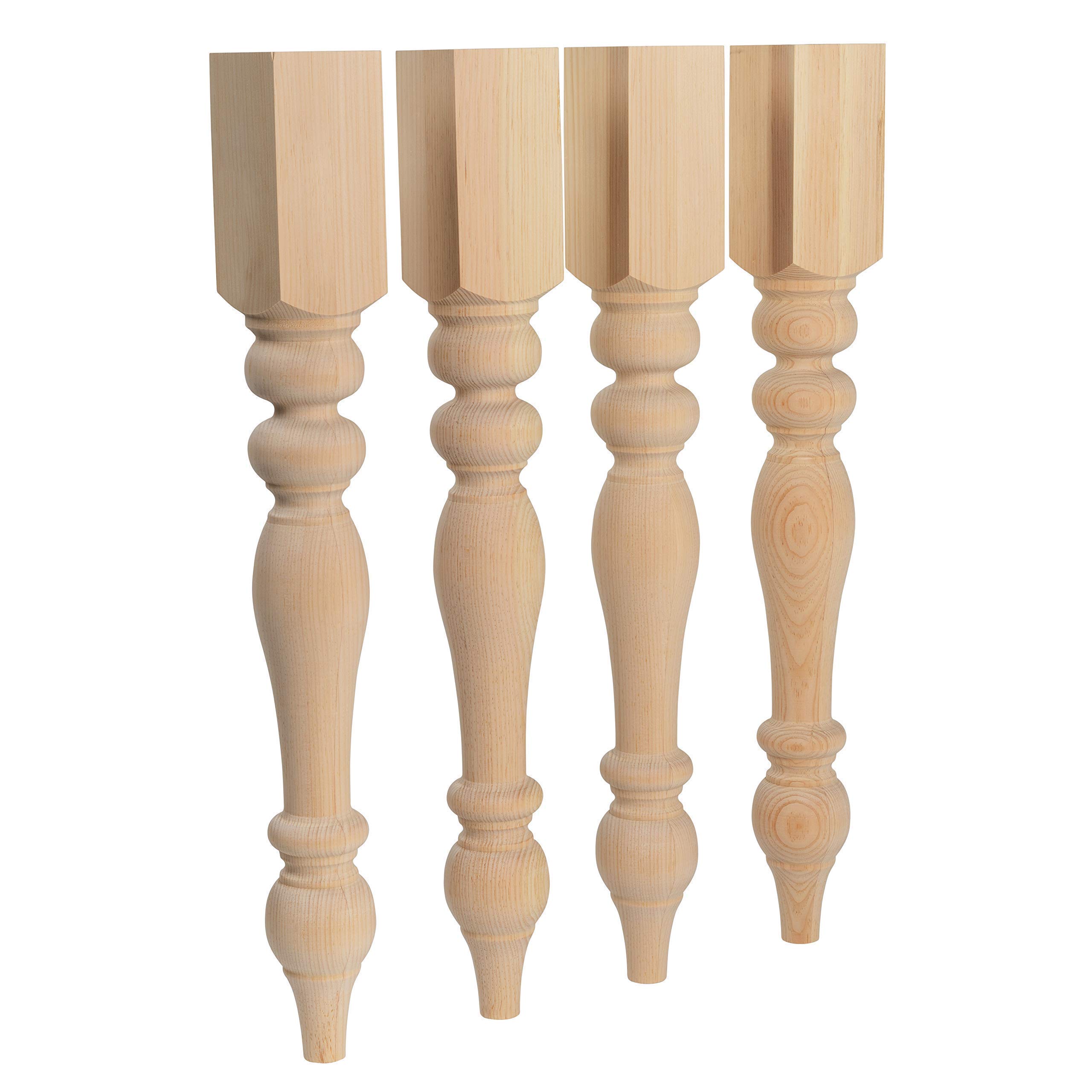 Handmade Farmhouse Table Legs Set of 4 - Solid Wood DIY Furniture Legs 3.5