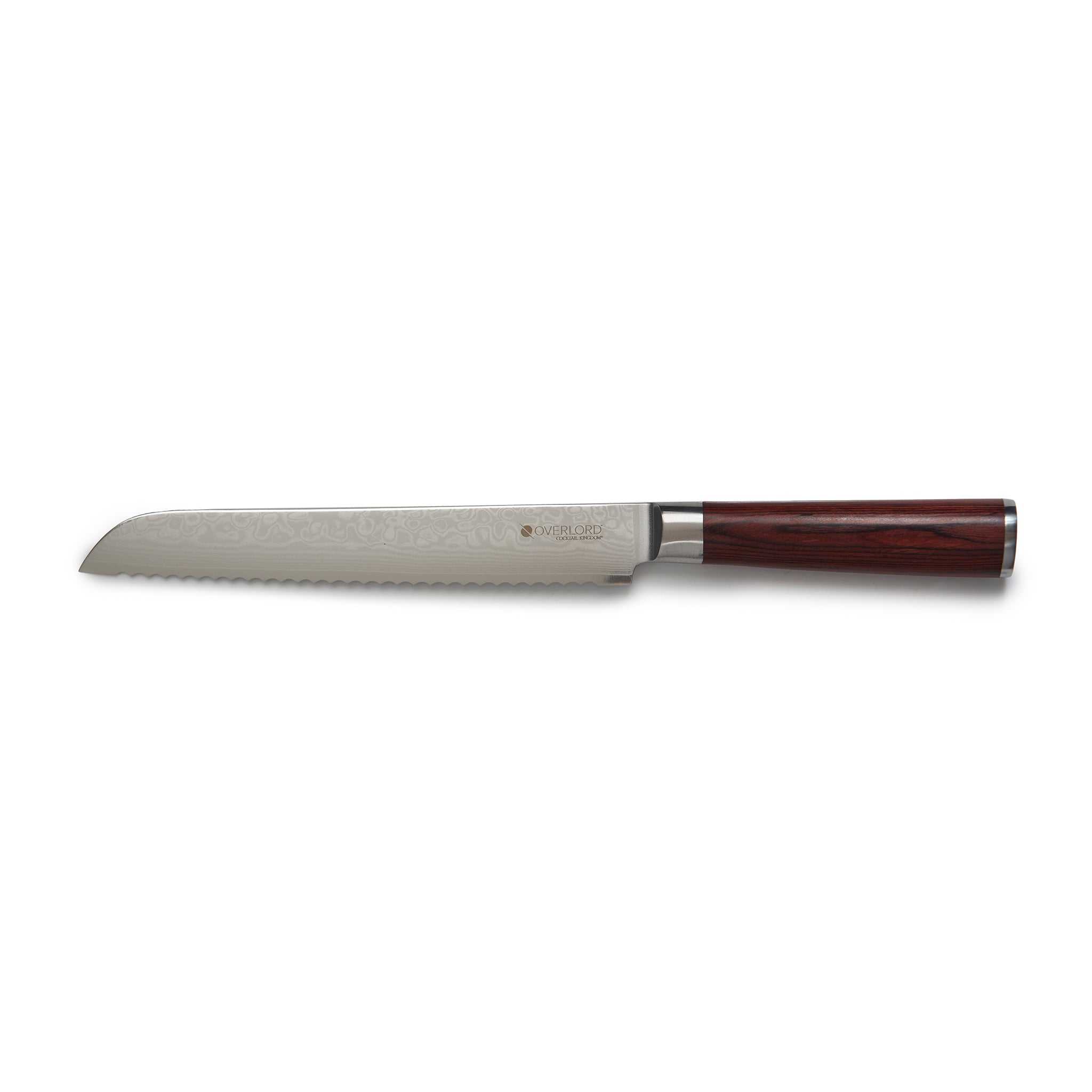 OVERLORD™ 8 Inch Serrated Knife with Pakkawood Handle - Premium Kitchen Knife for Slicing Bread, Fruits and Vegetables - Perfect for Home Cooking, Camping and Outdoor Adventures