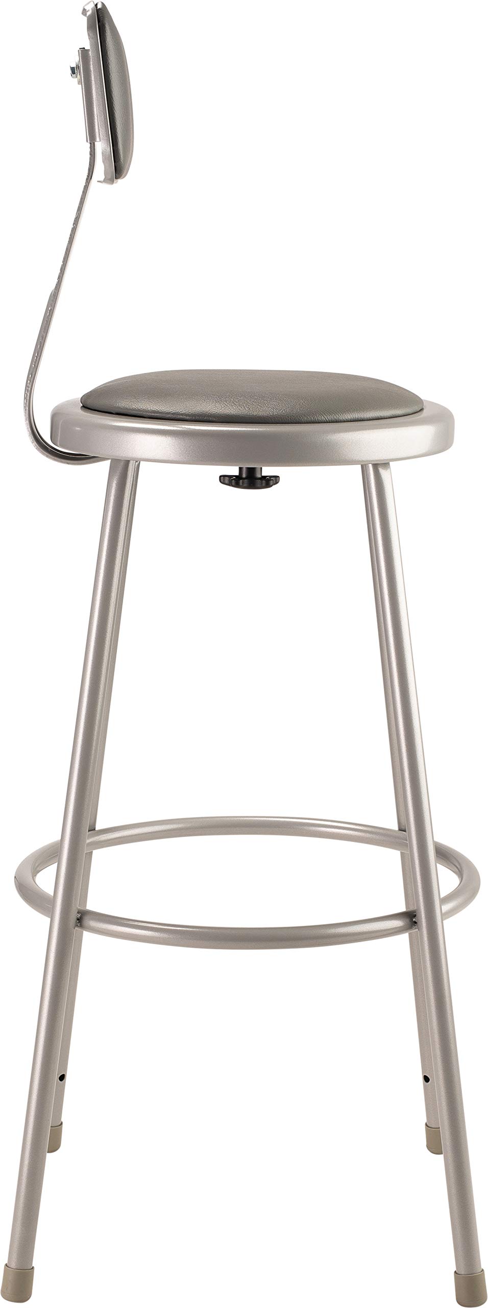 (3 Pack) Heavy Duty Vinyl Padded Steel Bar Stool with Backrest - 30 Inch Counter Height Stools for Kitchen, Bar, Restaurant & Commercial Use - Grey