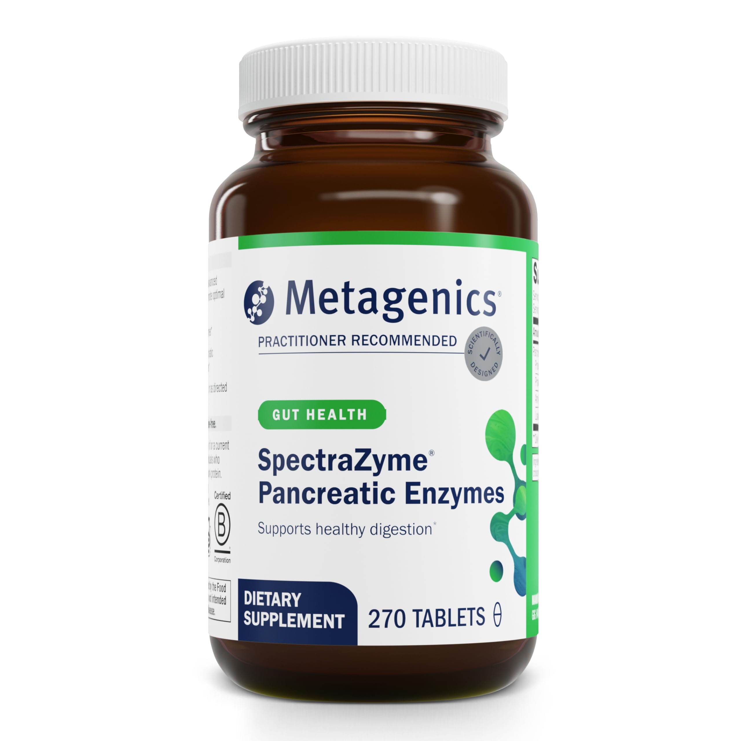 Metagenics SpectraZyme Pancreatic Enzymes Supplement - 270 Tablets for Digestive Support, Non-GMO & Gluten-Free - Ideal for Meal Digestion & Gut Health