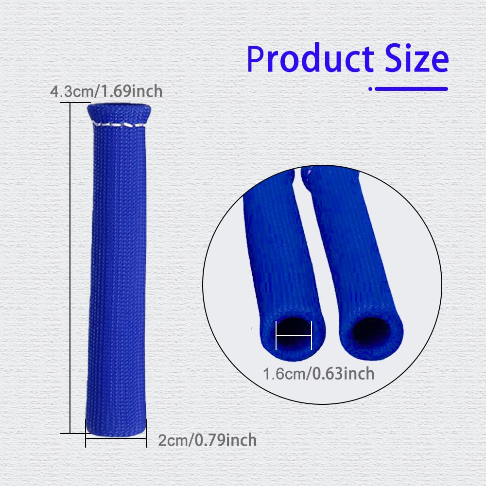8Pcs High-Temperature Spark Plug Wire Boots Heat Shield Protector Sleeve - 1200°F Heat Resistant Cover, Insulator Sleeve for Car & Truck Engines (6 inch, Blue) - Perfect for Automotive Repair & Performance Upgrades