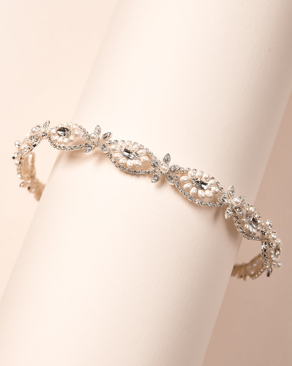 Davina Pearl Headband for Women - Elegant Crystal Rhinestone Hair Accessories for Weddings, Parties & Special Occasions