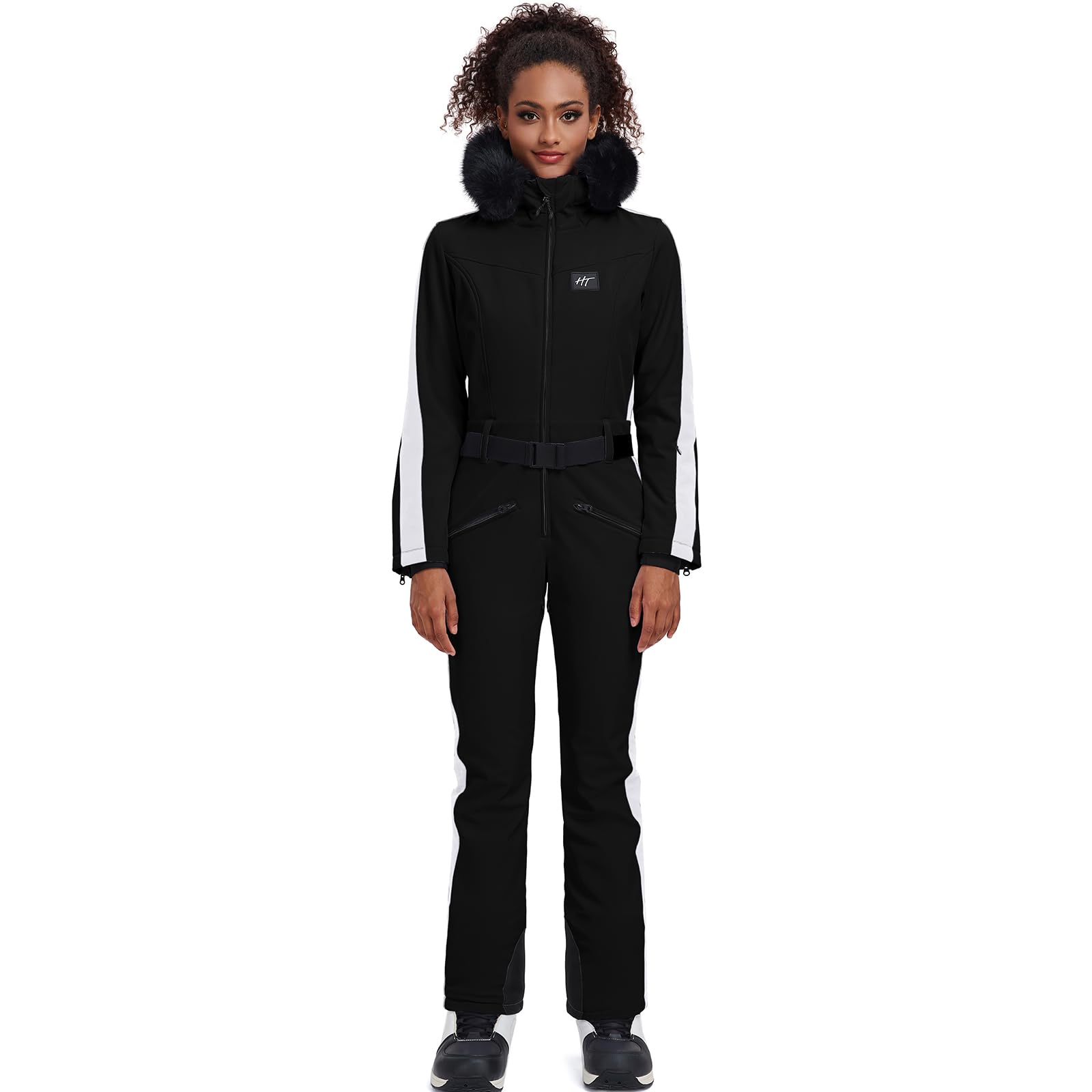 HOTIAN Women's Slim Fit Waterproof Ski Suit - Winter Snowboard Overalls Jumpsuit for Outdoor Snow Sports & Cold Weather Activities