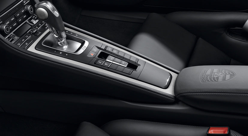 Original Porsche Tequipment 982 718 Boxster / 718 Cayman Aluminum Center Console Trim Brush - Premium Interior Upgrade for Sports Cars - Perfect for Car Detailing & Luxury Interior Maintenance
