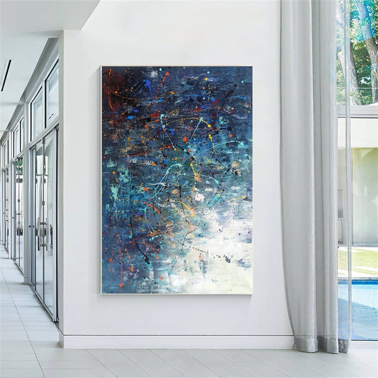 Custom Pollock Art Painting #JP014 - Unique Abstract Expressionist Wall Decor for Home & Office