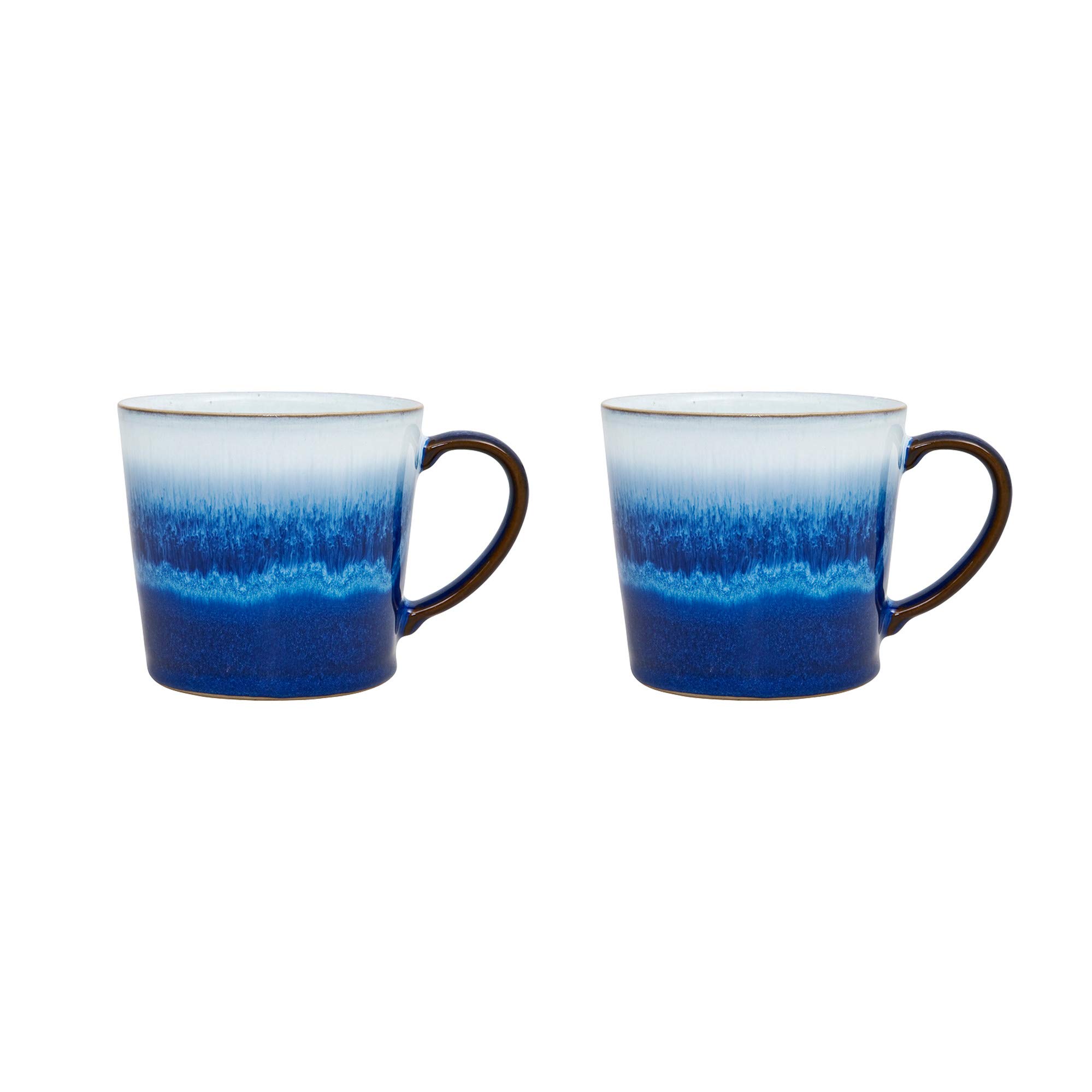 Denby Blue Haze Large Coffee Mug Set of 2 - 400ml Stoneware Tea Cups - Dishwasher & Microwave Safe - Perfect for Home, Office & Gifts