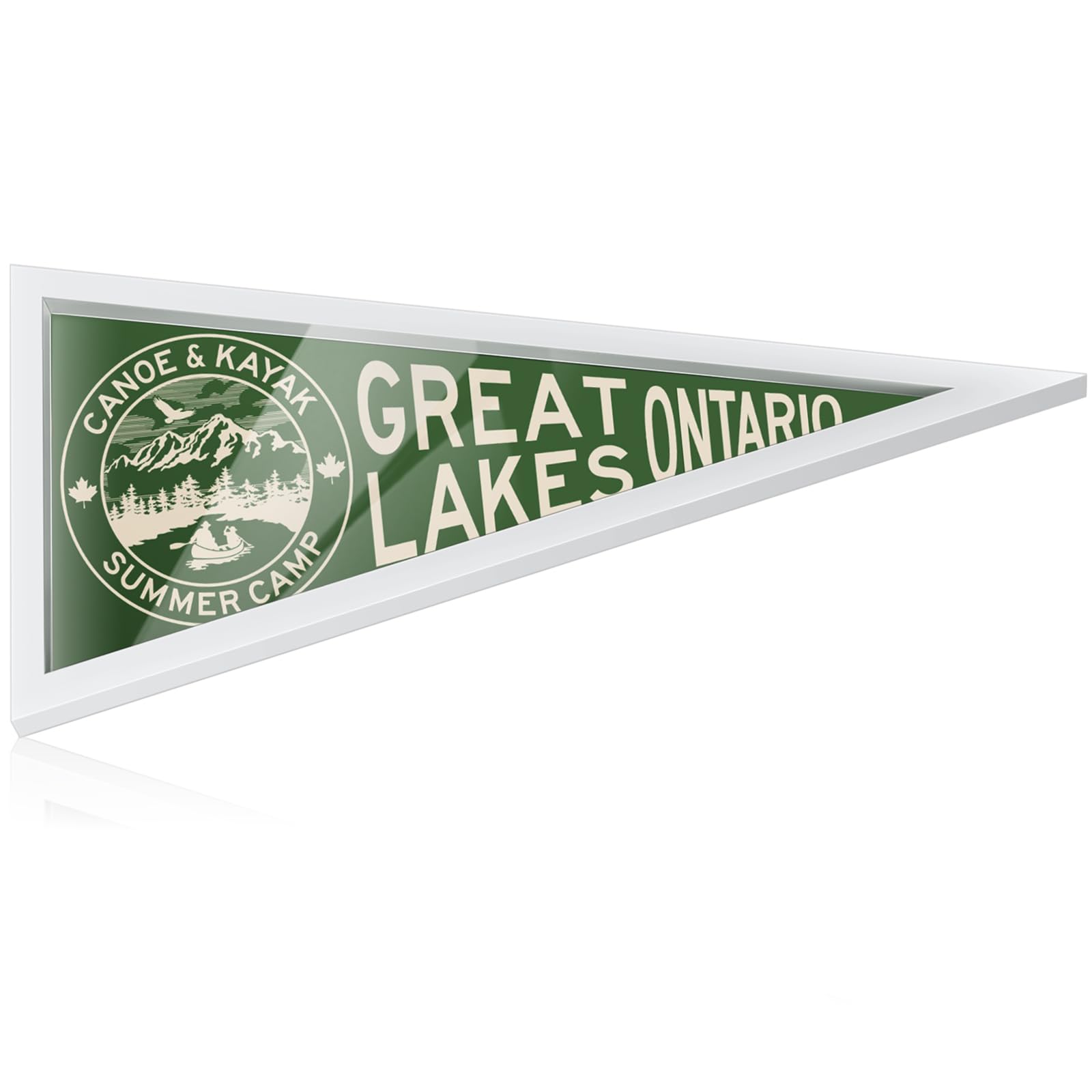 Wesiti 12x30 Inches Wooden Pennant Display Frame with Hook - White Acrylic Flag Holder for Sports Teams, Schools & Events (Double-Sided Protective Film) - Perfect for Wall Decor, Memorabilia Display & Fan Cave Decorations