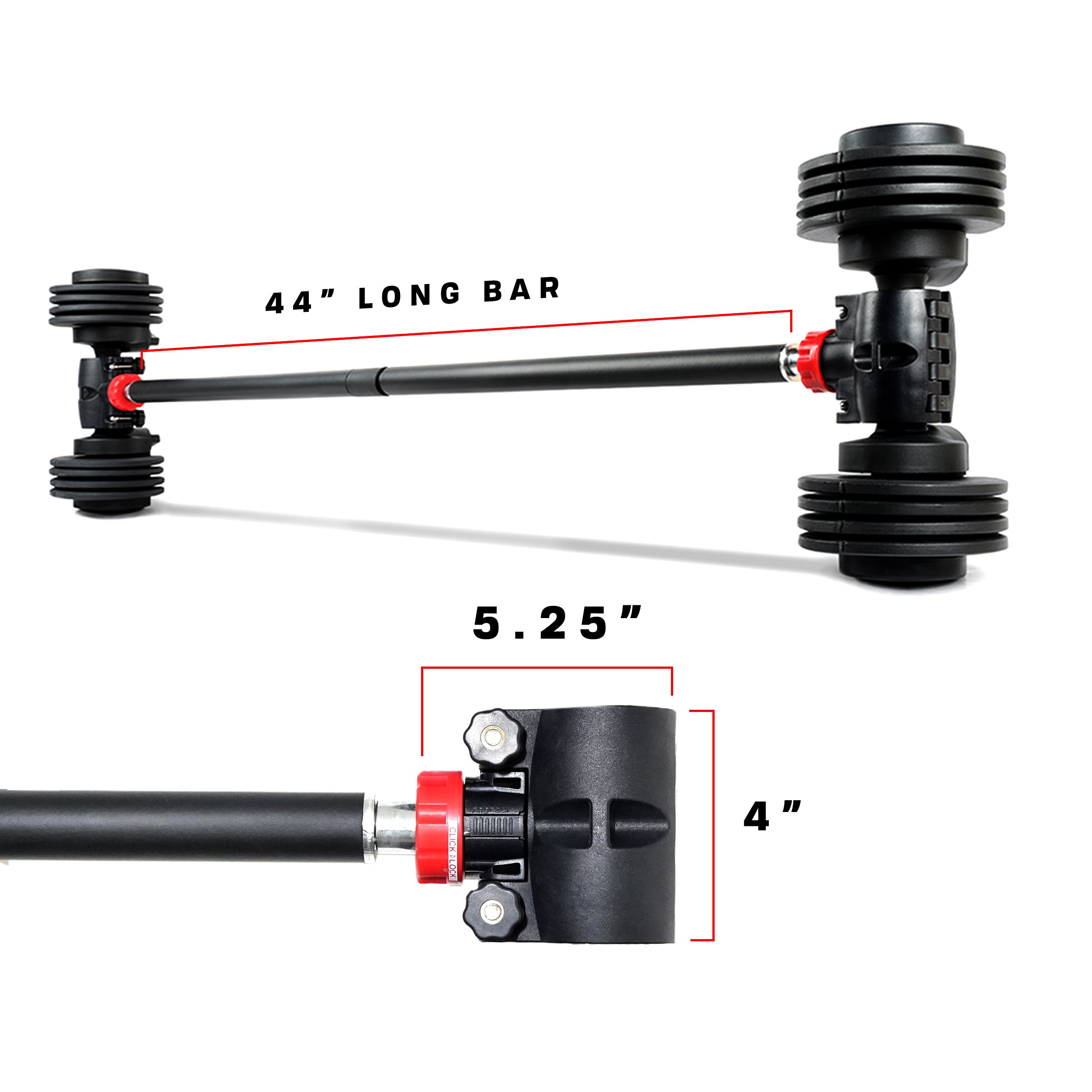 PRCTZ Modular Barbell & 10-30lb Quick Select Adjustable Dumbbell Set with Stand - Home Gym Strength Training Equipment for Weightlifting, CrossFit, and Full Body Workouts