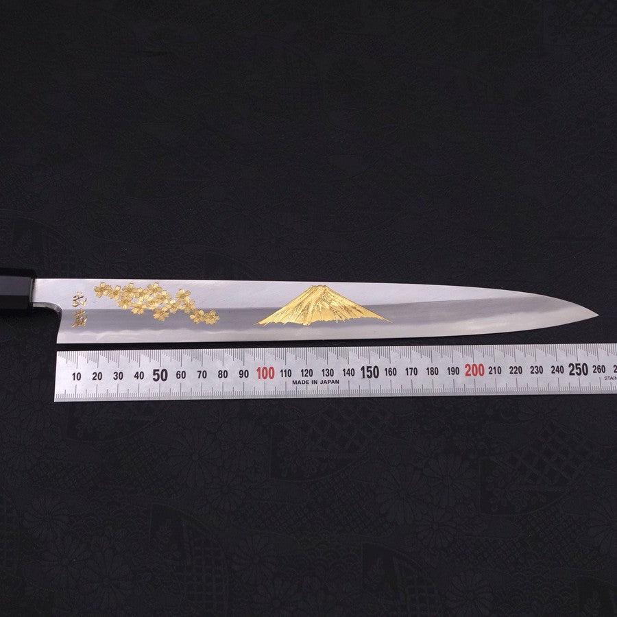 Premium Yanagiba Sushi Knife - White Steel #2 Kasumi Forged with Buffalo Ebony Handle - 270mm Blade for Professional Sushi Chefs & Japanese Cuisine Lovers - Ideal for Slicing Raw Fish & Preparing Sashimi